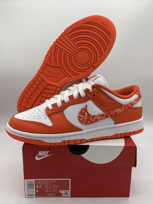 Size 9.5 - Nike Dunk Low Orange Paisley