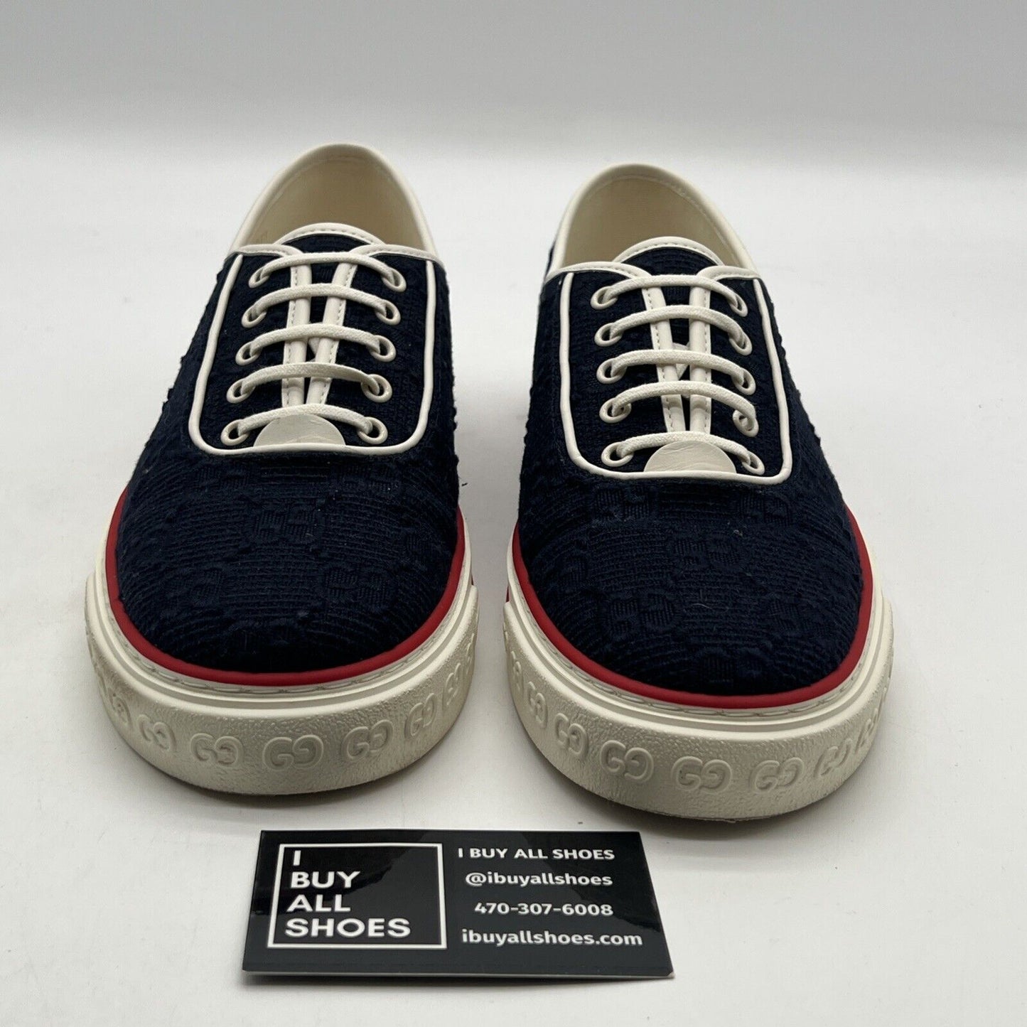 Size 10G - Gucci GG Tennis 1977 Sneaker Shoes Navy White