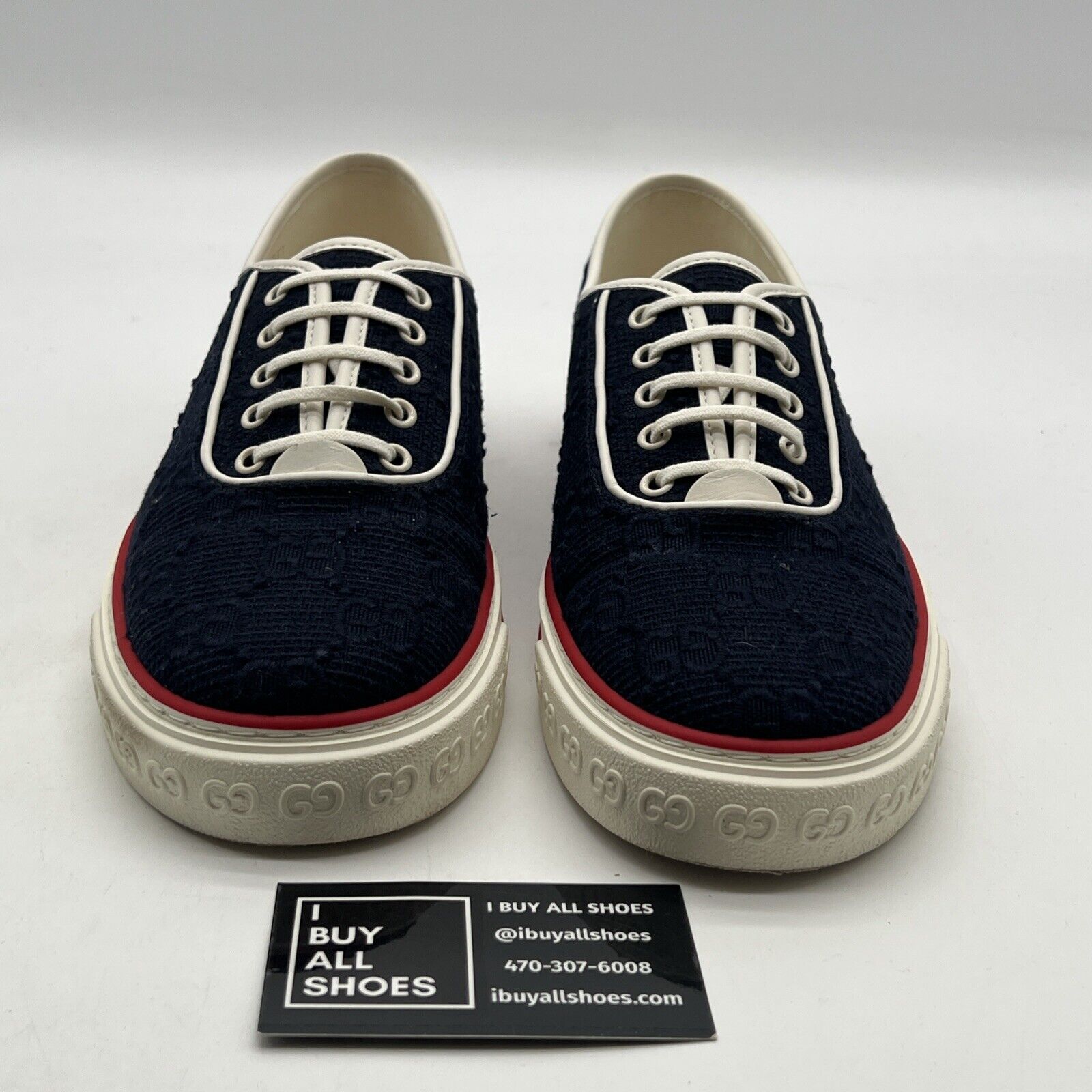 Size 10G - Gucci GG Tennis 1977 Sneaker Shoes Navy White