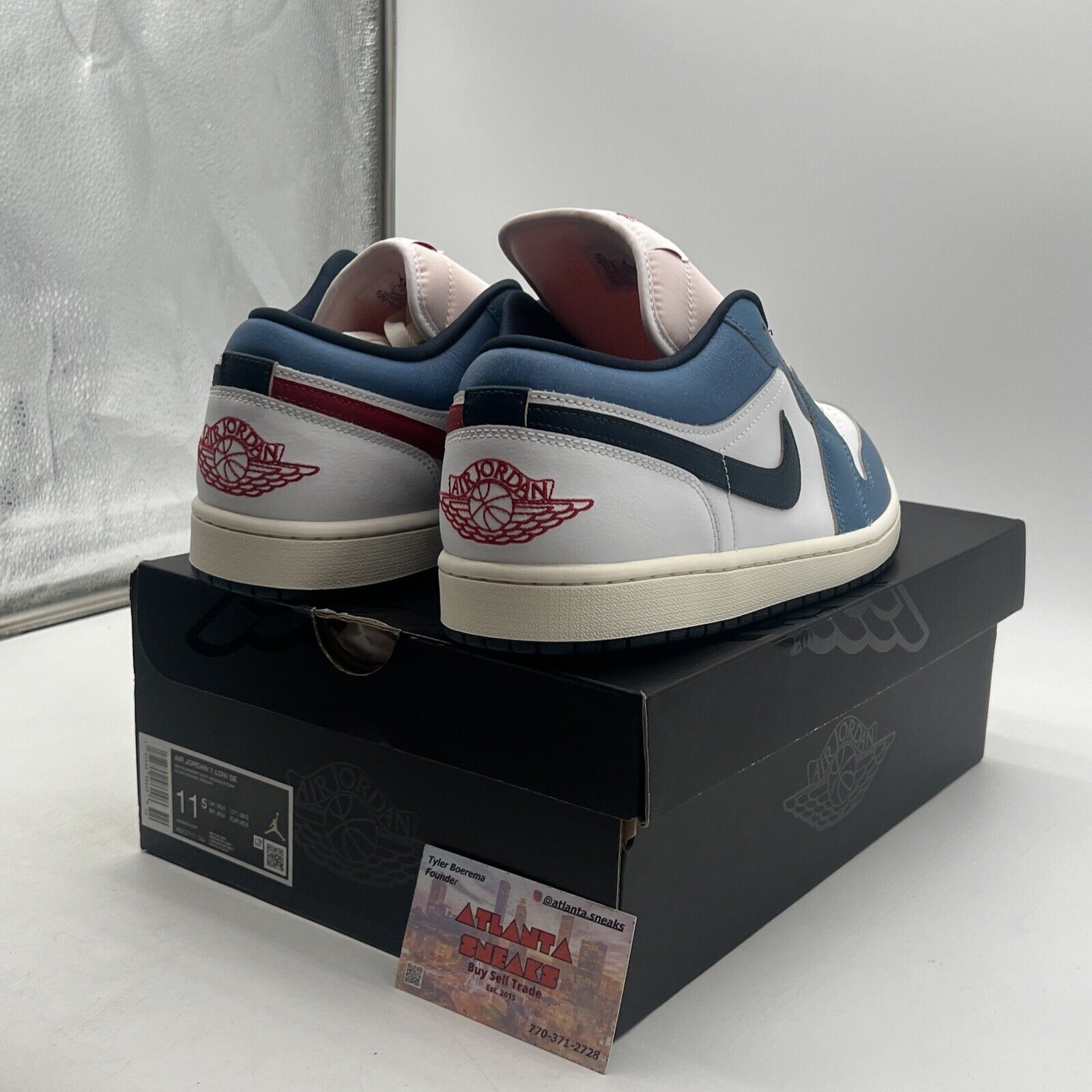 Size 11.5 - Nike Air Jordan 1 Low SE Shoes White Armory Navy (HM3711-144)