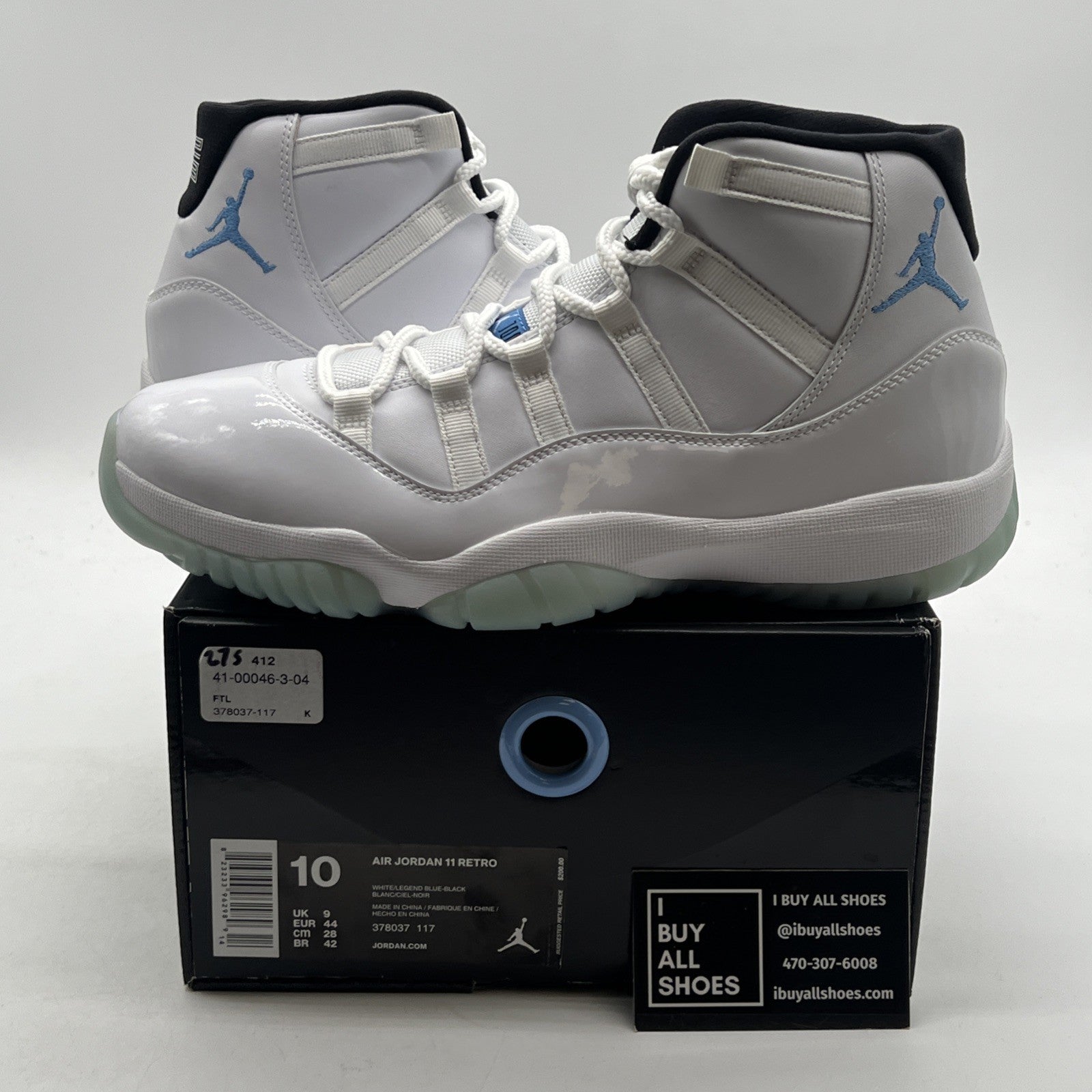Size 10 - Air Jordan 11 Retro High Legend Blue (378037-117)