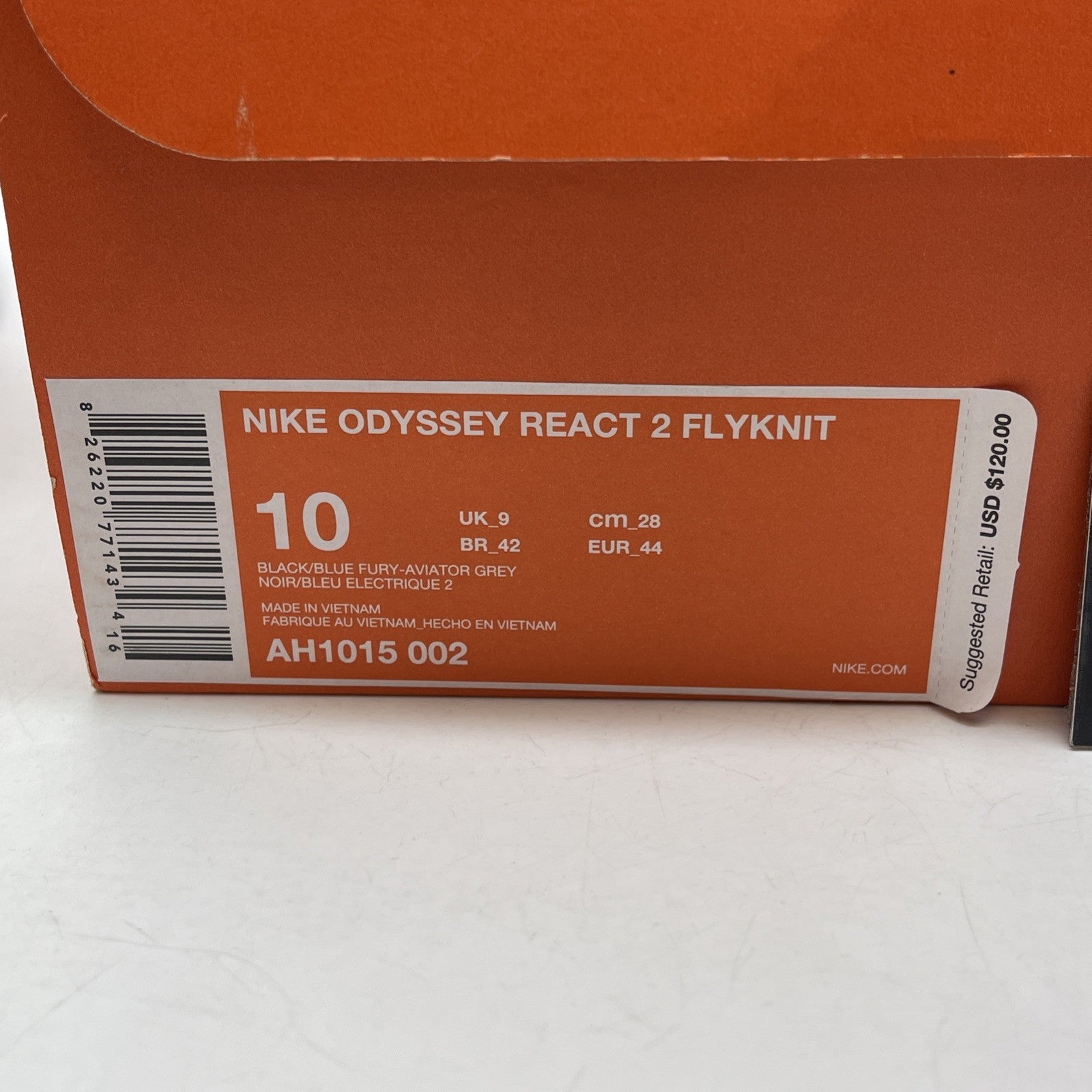 Size 10 - Nike Odyssey React 2 Flyknit Black Aviator Grey Suede (AH1015-002)