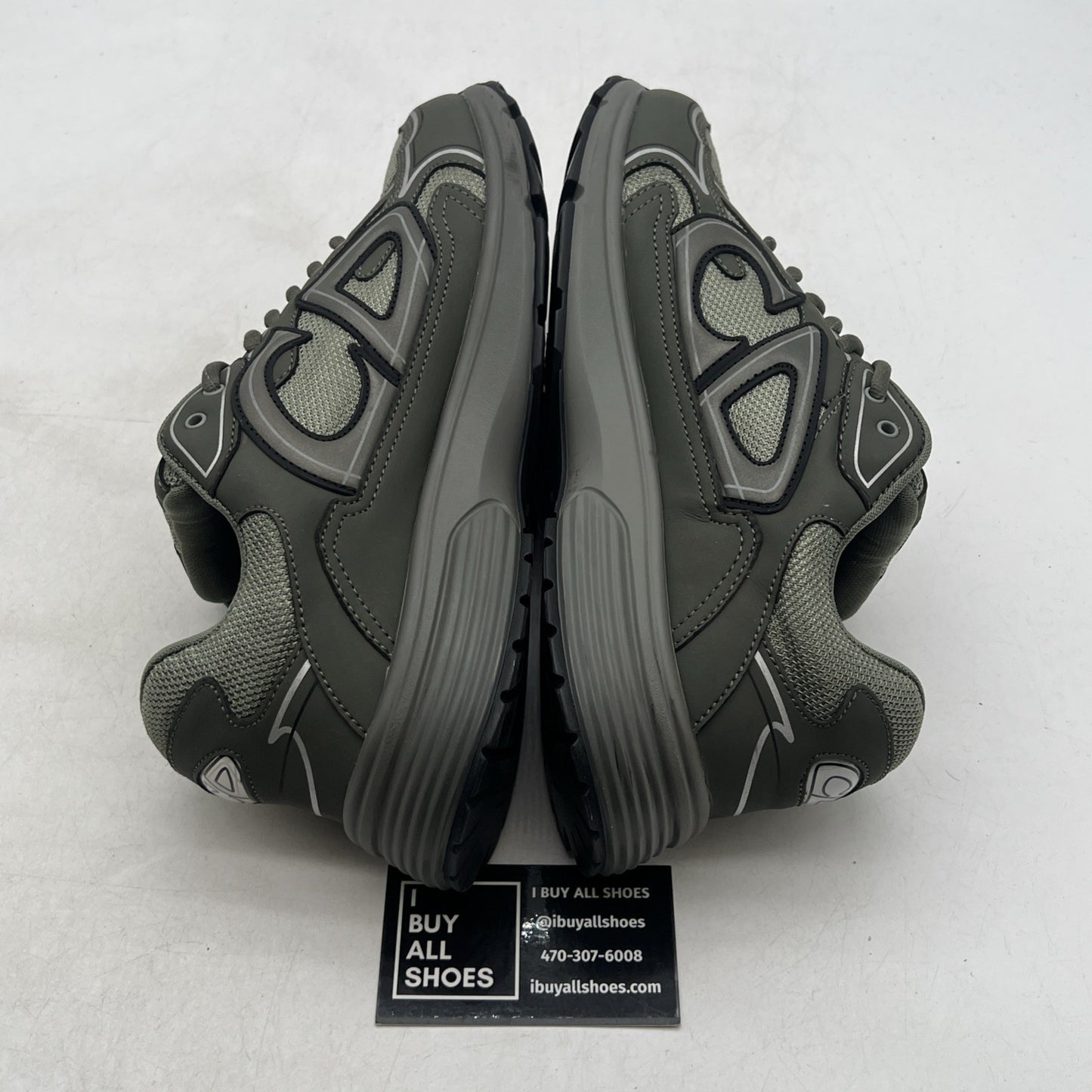 Size 42 - Dior B30 Microfiber Mesh Olive Mens Sneakers (3SN279ZMB_H969)