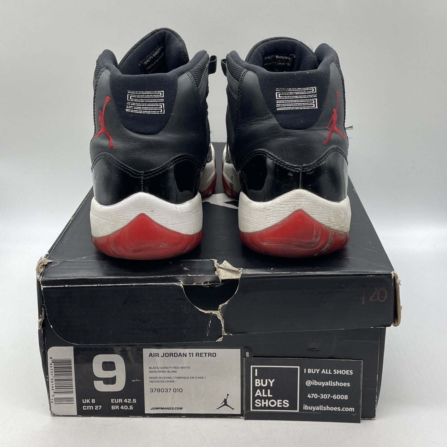 Size 9 - Air Jordan 11 Retro Bred 2012 (378037-010)
