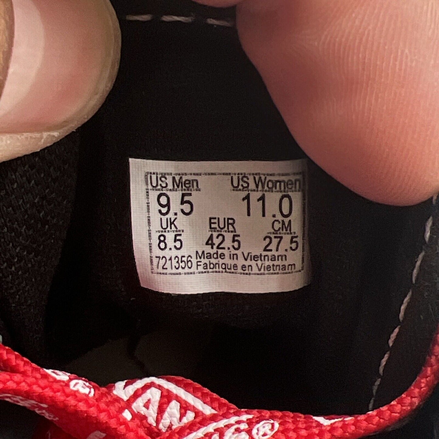 Size 9.5 - VANS Old Skool Checkerboard Disarray with Vans Chili Pepper/Red Laces