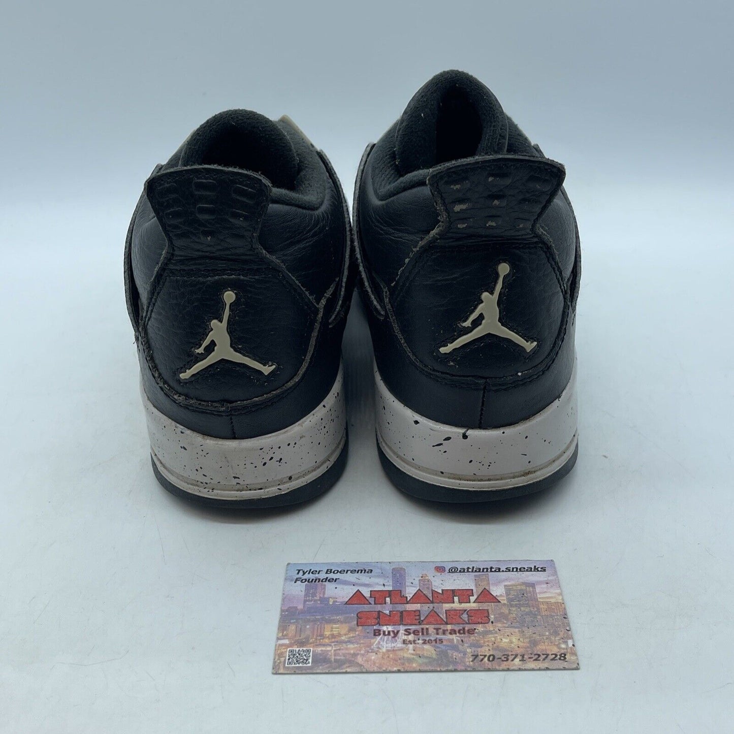 Size 6.5Y - Jordan 4 Retro LS oreo Black White Leather (408452-003)