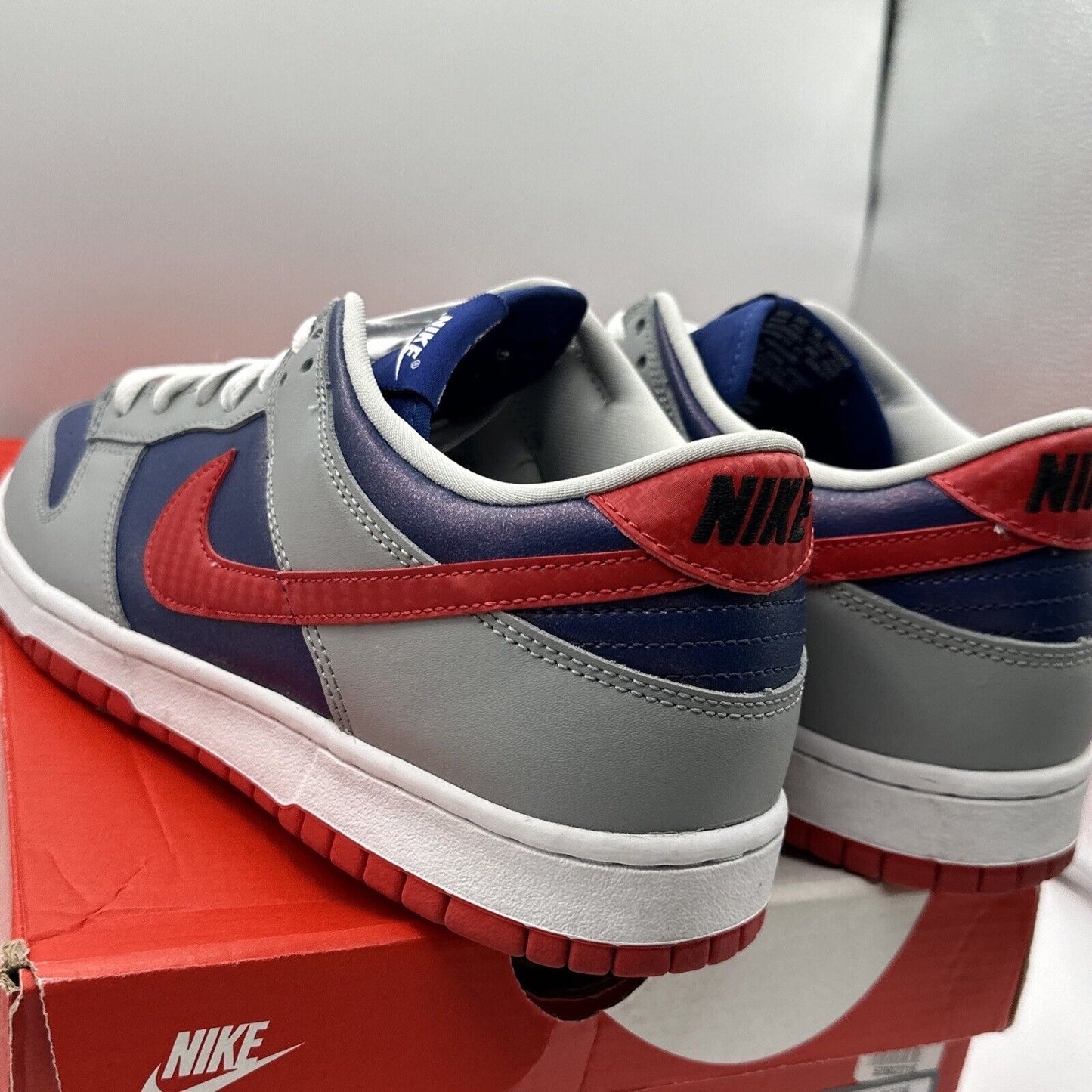 Size 11 - Nike Dunk Low Retro Samba 2020 Red White Blue USA grey Leather OG All
