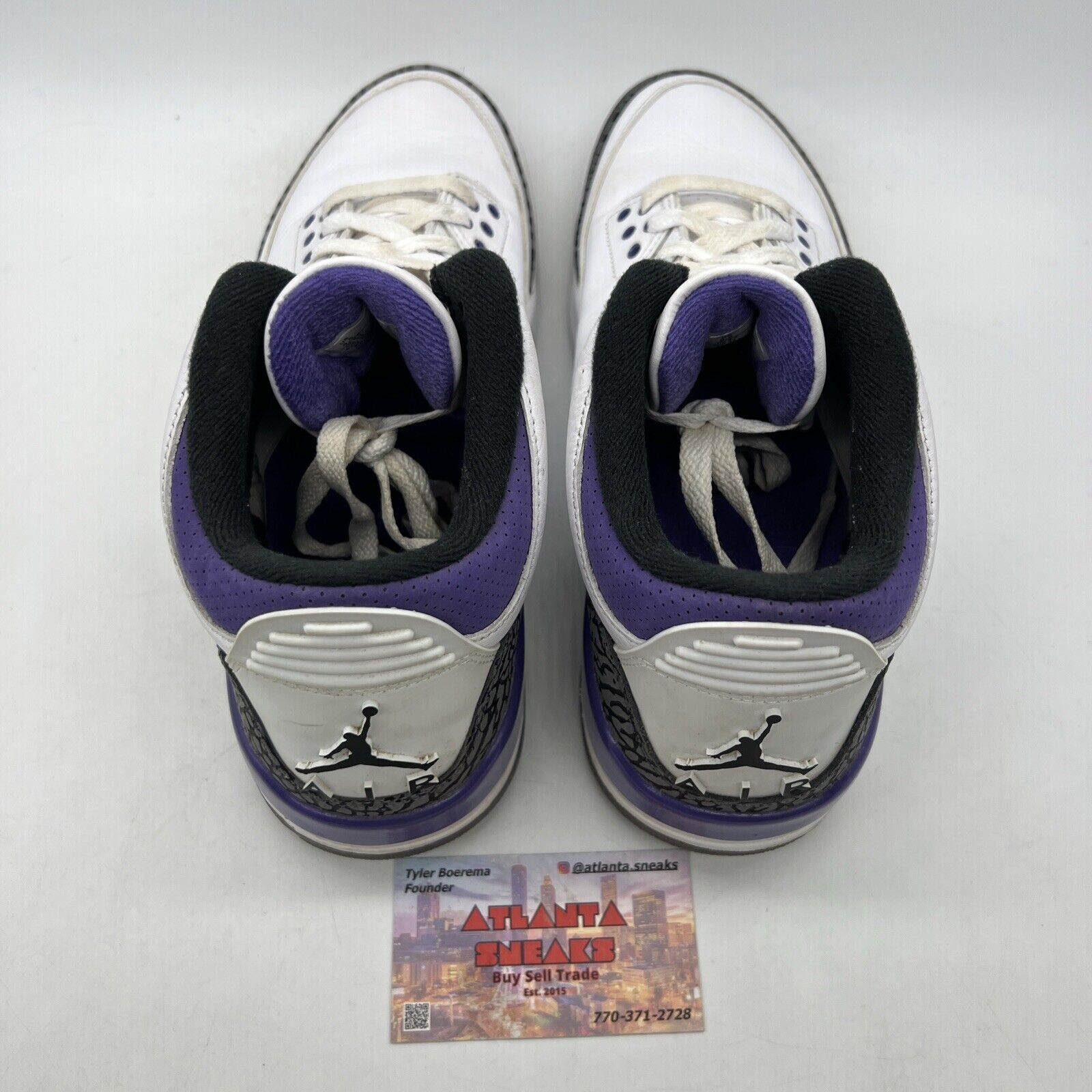 Size 9.5 - Jordan 3 Retro Mid Dark Iris White Purple Grey Leather (CT8532-105)