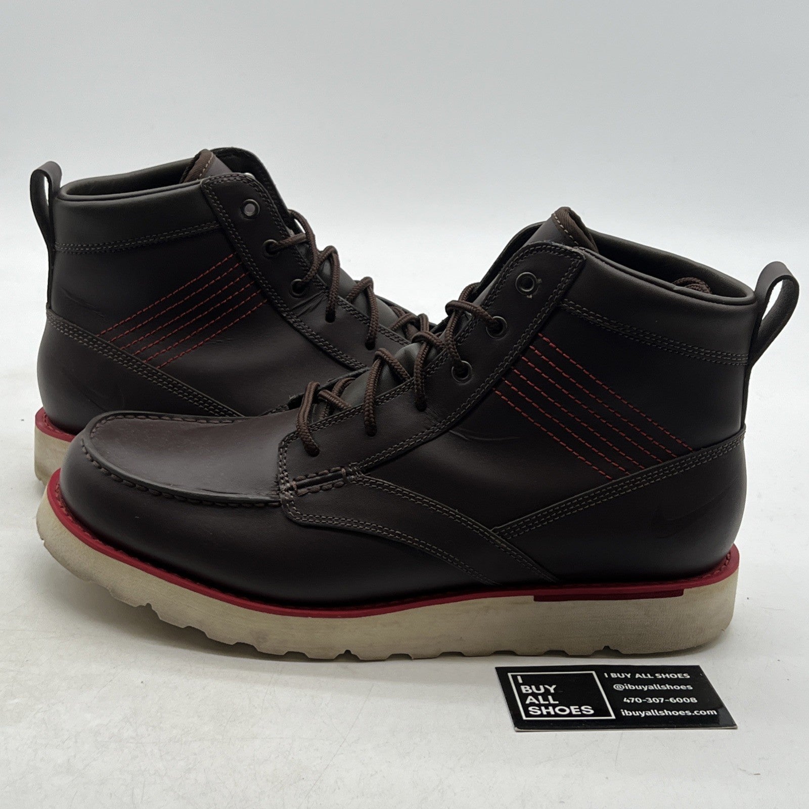 Size 12 - Nike Kingman ACG Boots Men Leather Baroque Brown Red (525387-226)