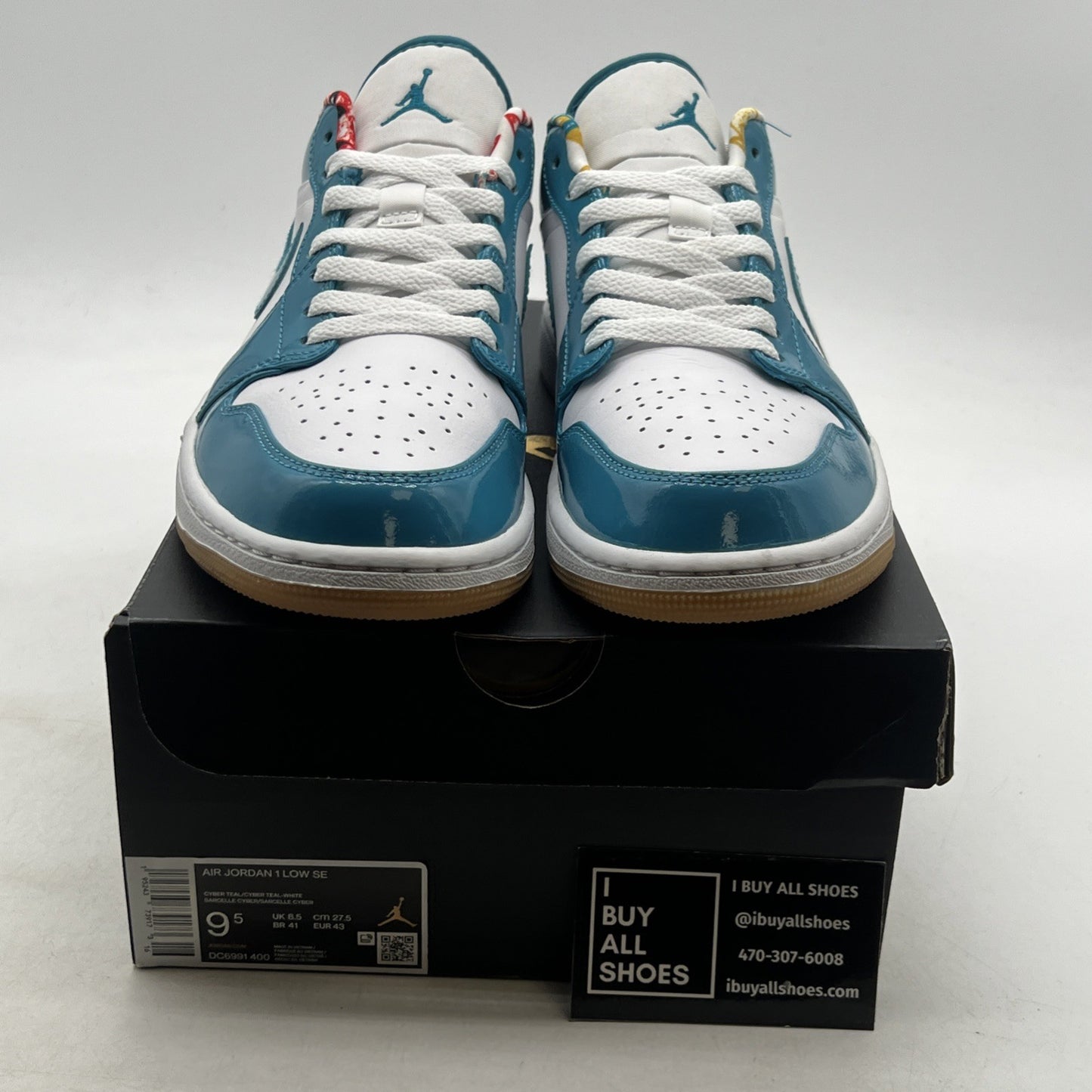 Size 9.5 - Nike Air Jordan 1 Low SE ‘Barcelona Cyber Teal’ (DC6991-400)