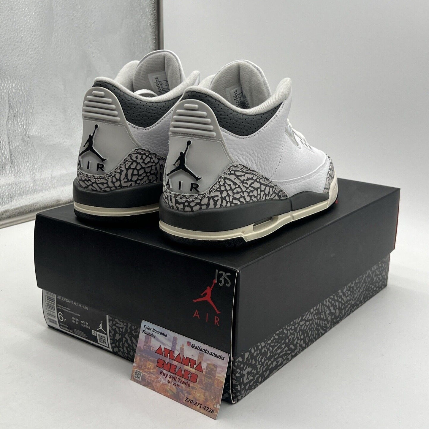 Size 6Y - Jordan 3 Mid Hide N' Sneak White Black Grey Suede Leather (DX6665-100)