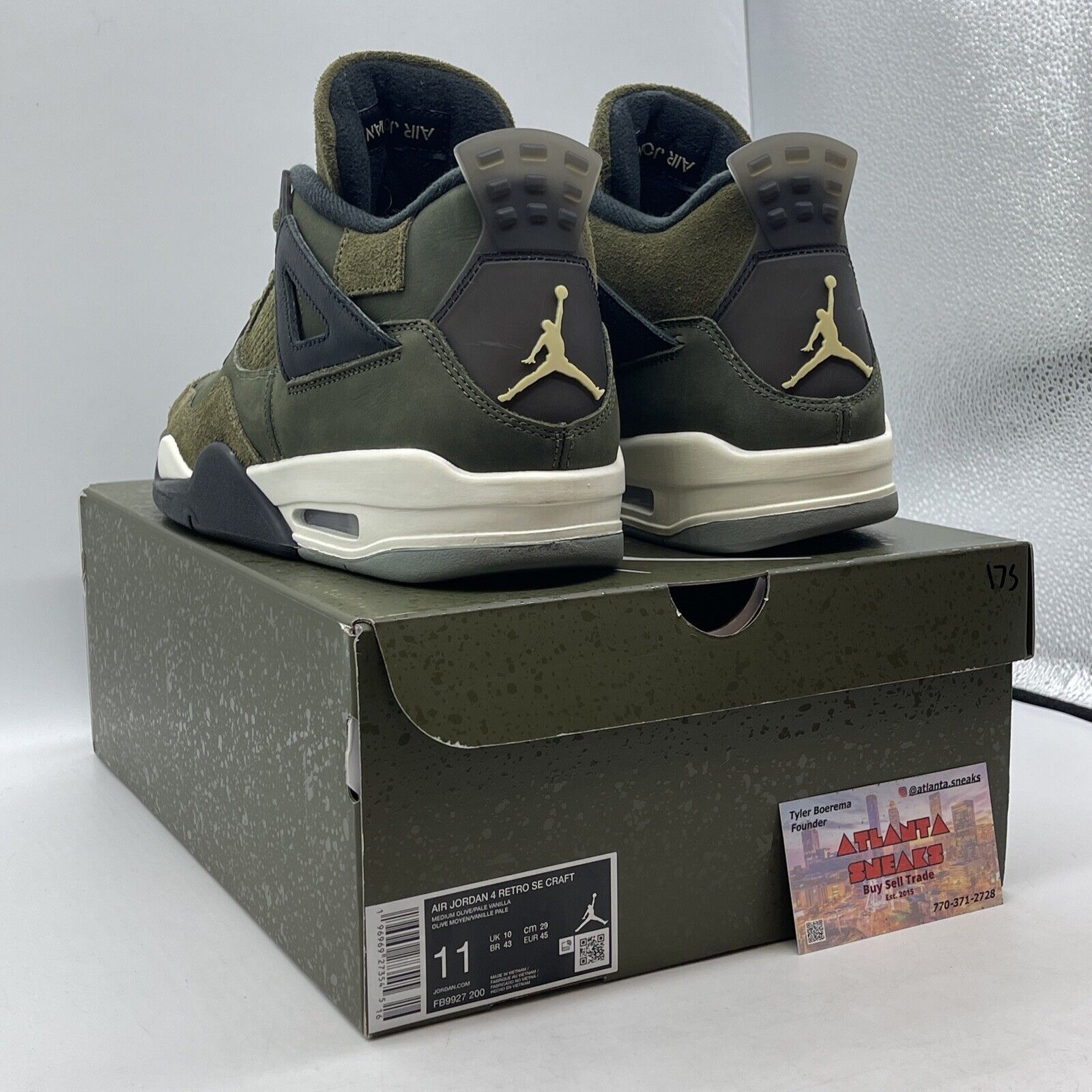 Size 11 - Jordan 4 SE Retro Low Craft - Olive White Black Suede (FB9927-200)