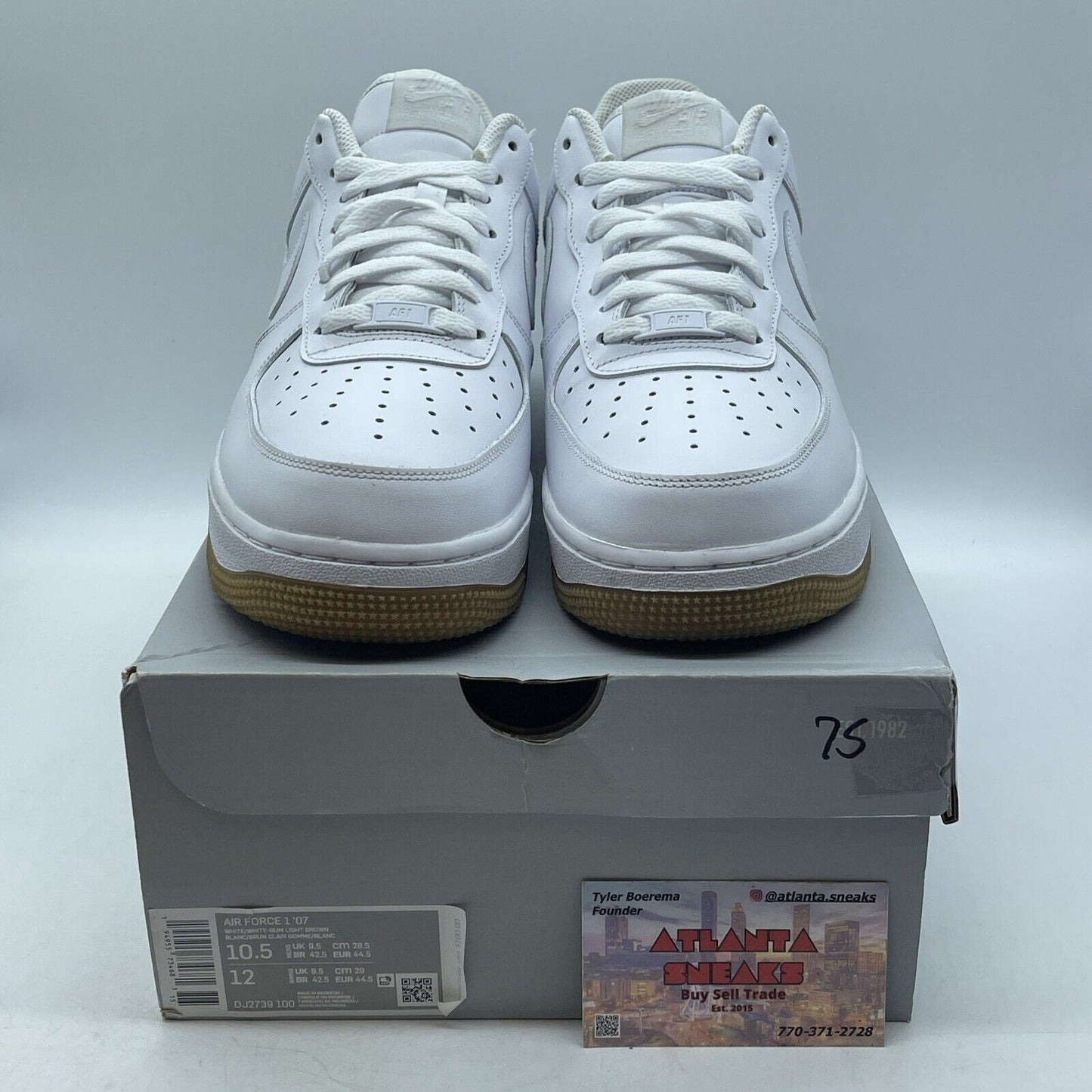 Size 10.5 - Nike Air Force 1 Low White Gum Brown Leather (DJ2739-100)