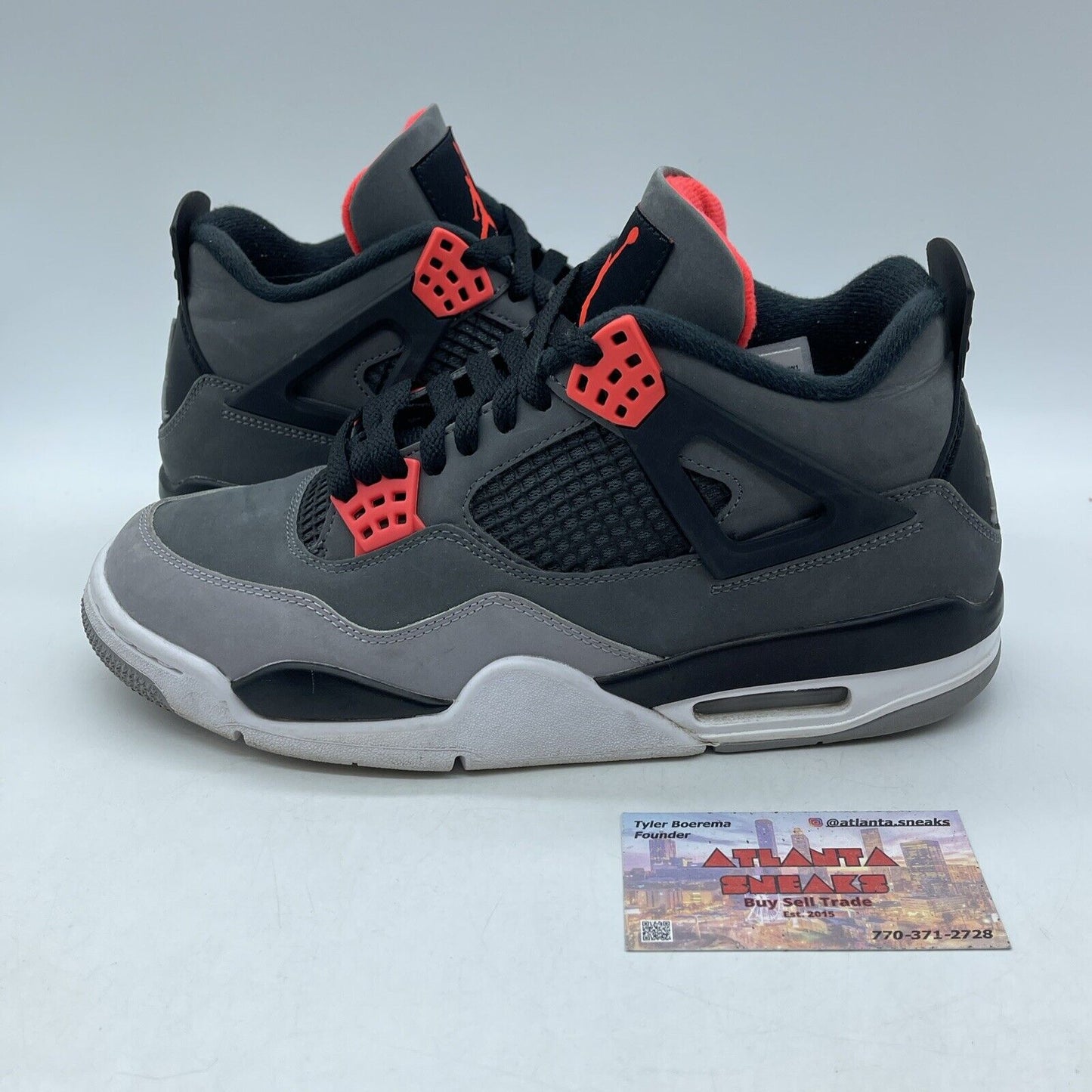 Size 8 - Jordan 4 Retro Mid Infrared Black Pink Grey Leather (DH6927-061)