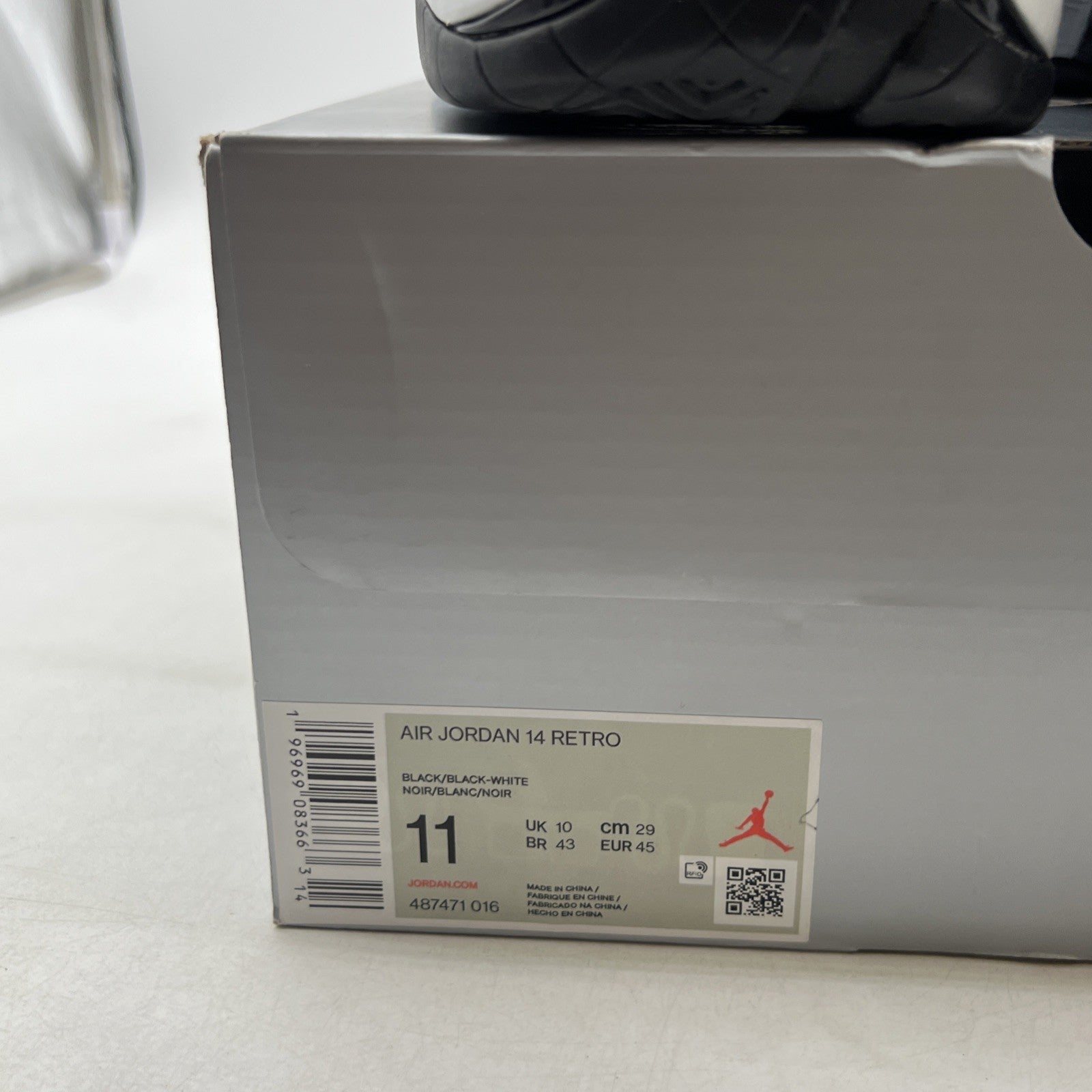 Size 11 - Air Jordan 14 Retro Black White (487471-016)