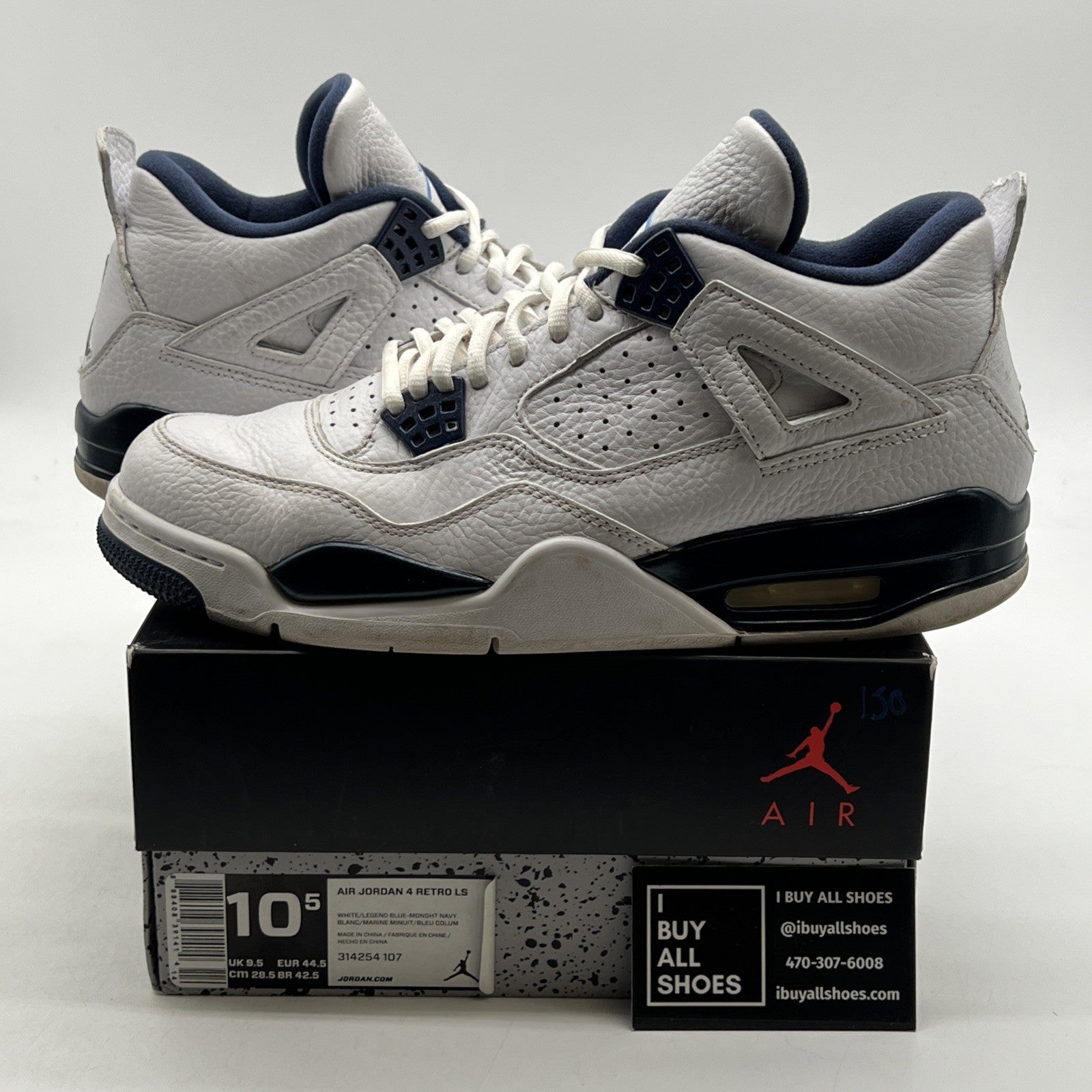 Size 10.5 - Air Jordan 4 Retro LS Columbia (314254-107)