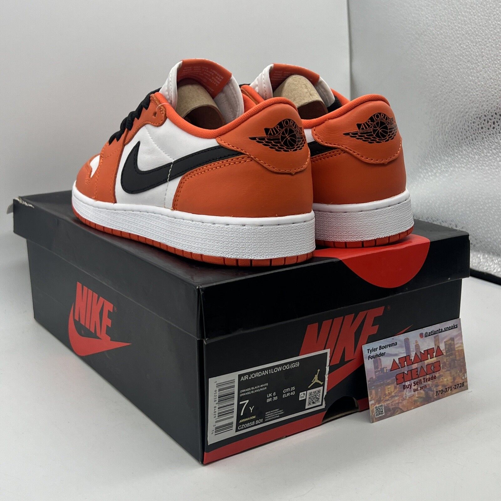 Size 7 - Jordan 1 Low OG Shattered Backboard Starfish Black Leather (CZ0858-801)