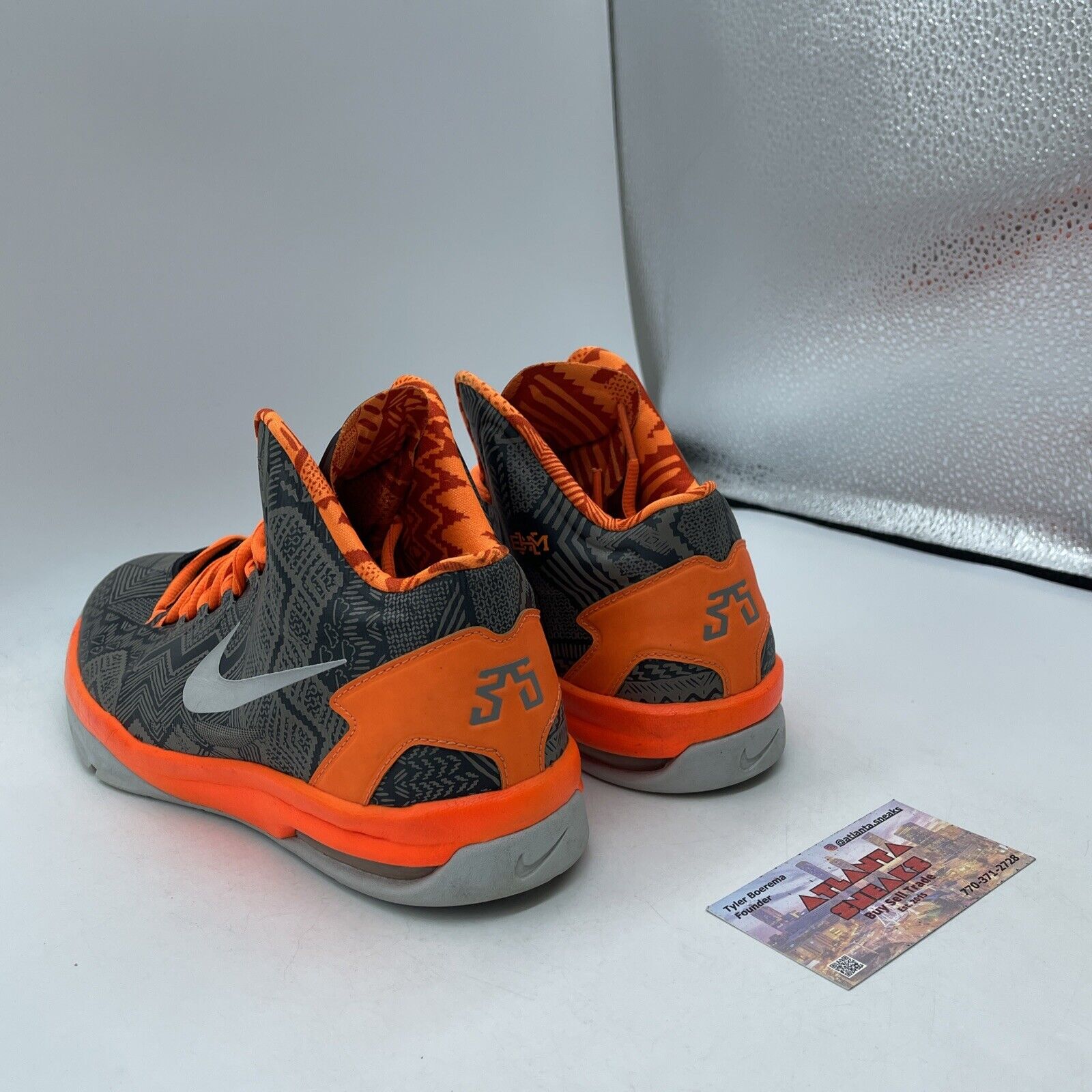 Size 7Y - Nike KD Black History Month Orange Silver Grey White (555641-003)