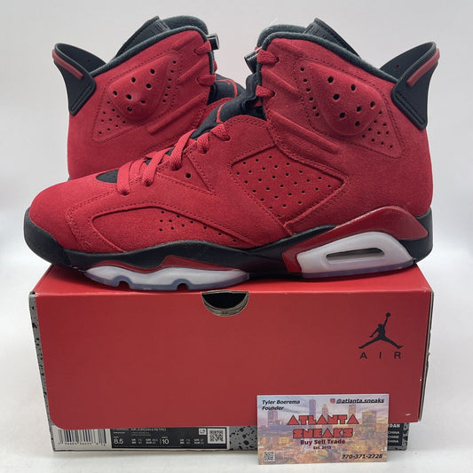 Size 8.5 - Air Jordan 6 Retro Toro Bravo Red Black White Suede (CT8529-600)