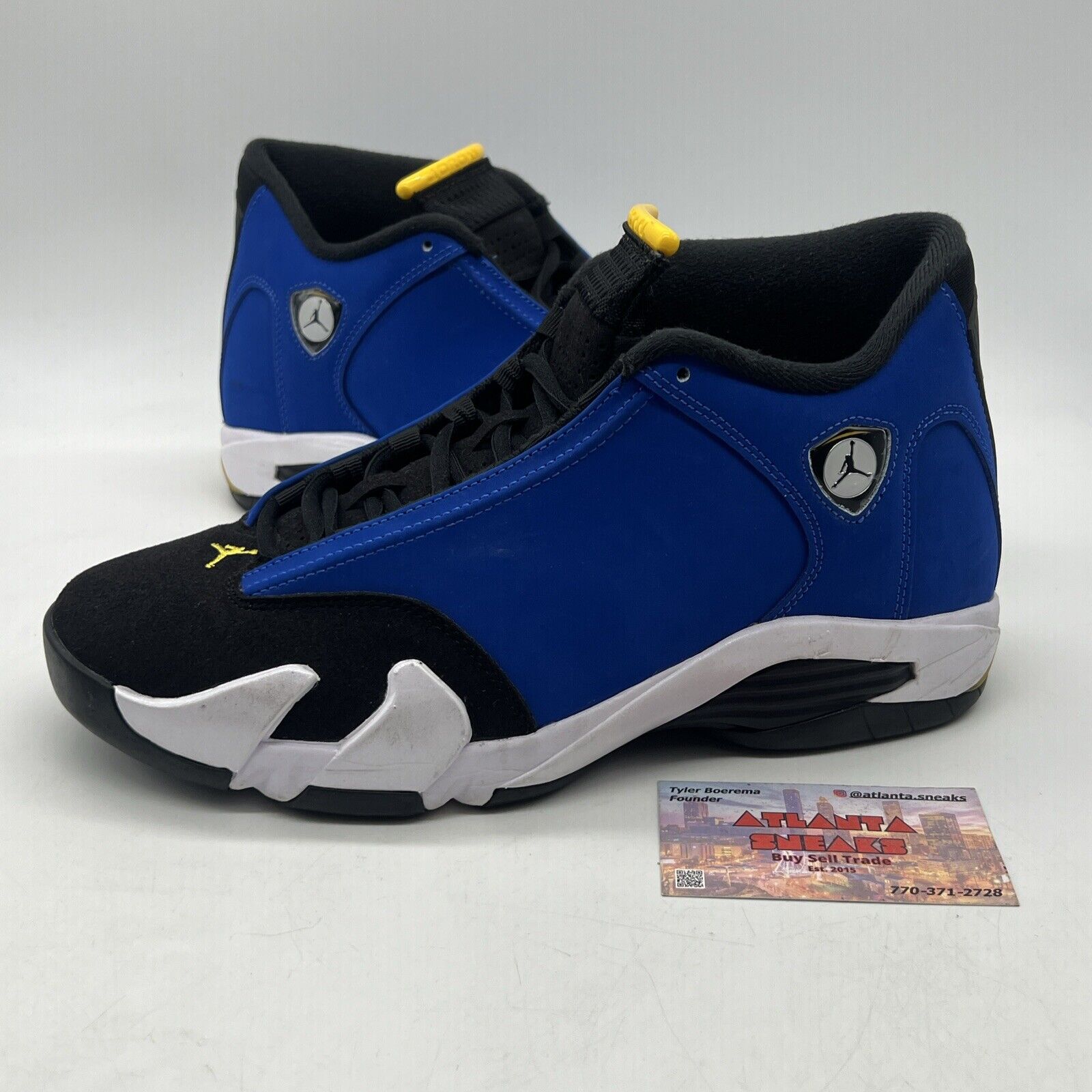 Size 9 - Air Jordan 14 Retro Laney Blue Yellow Black Suede (487471-407)