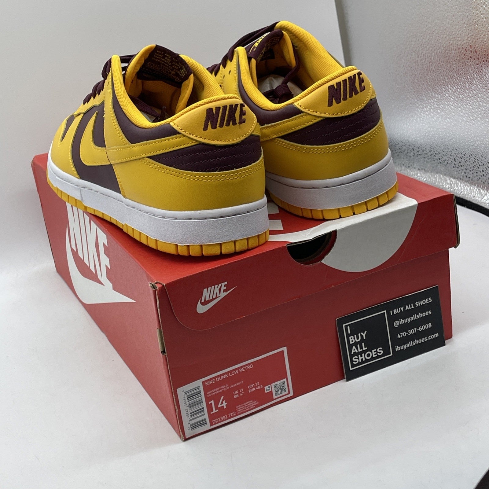 Size 14 - Nike Dunk Low Retro Arizona State Sun Devils Yellow (DD1391-702)