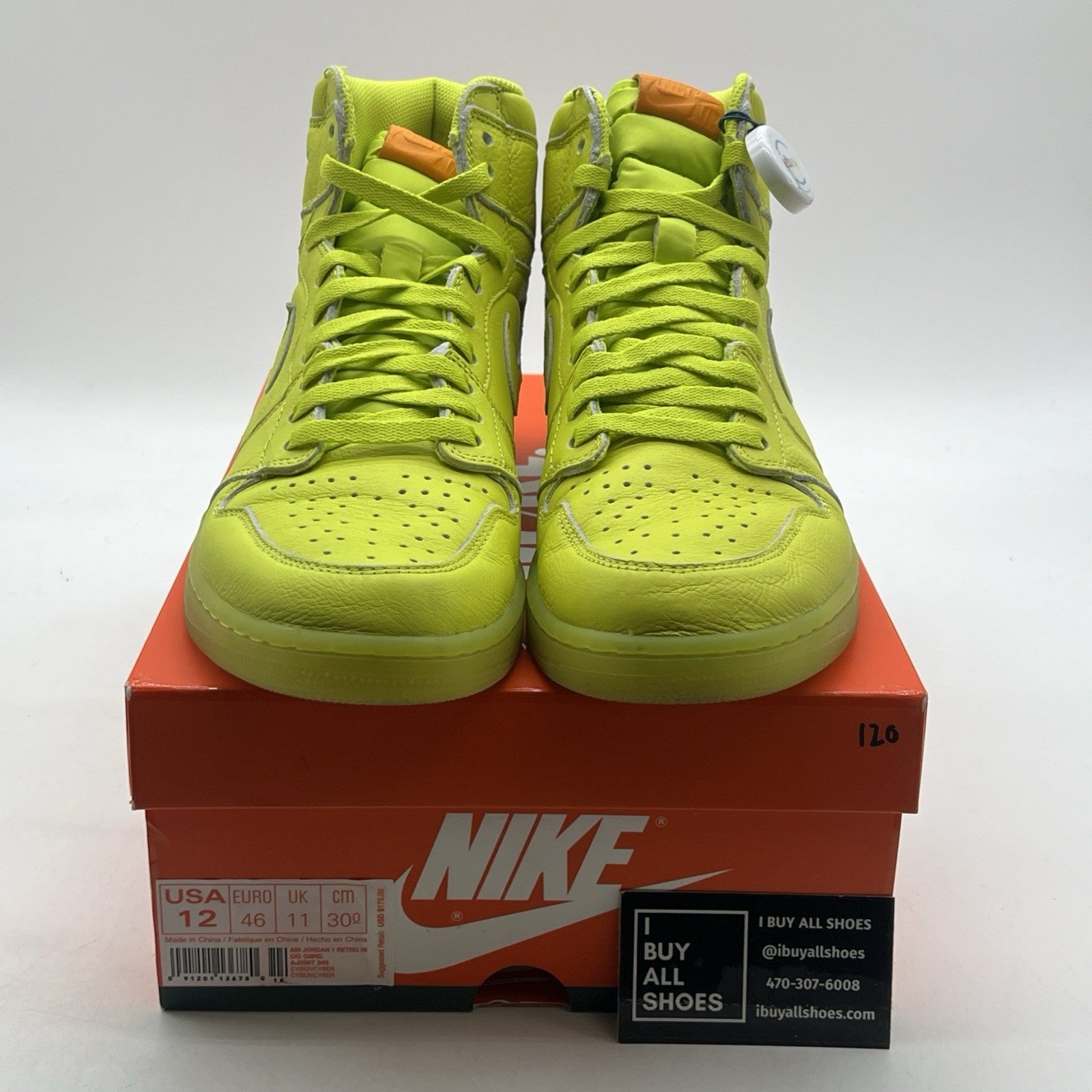 Size 12 - Air Jordan 1 Retro OG G8RD High Cyber (AJ5997-345)