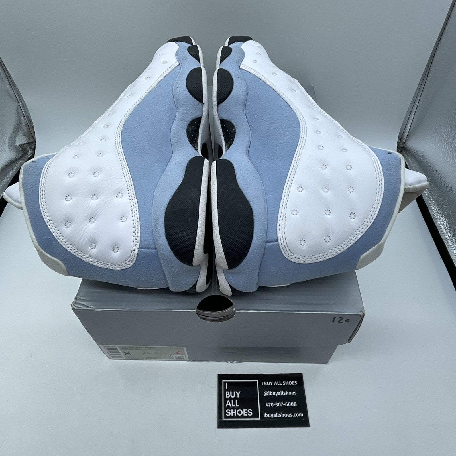 Size 8 - Air Jordan 13 Retro Blue Grey White Suede Leather (414571-170)