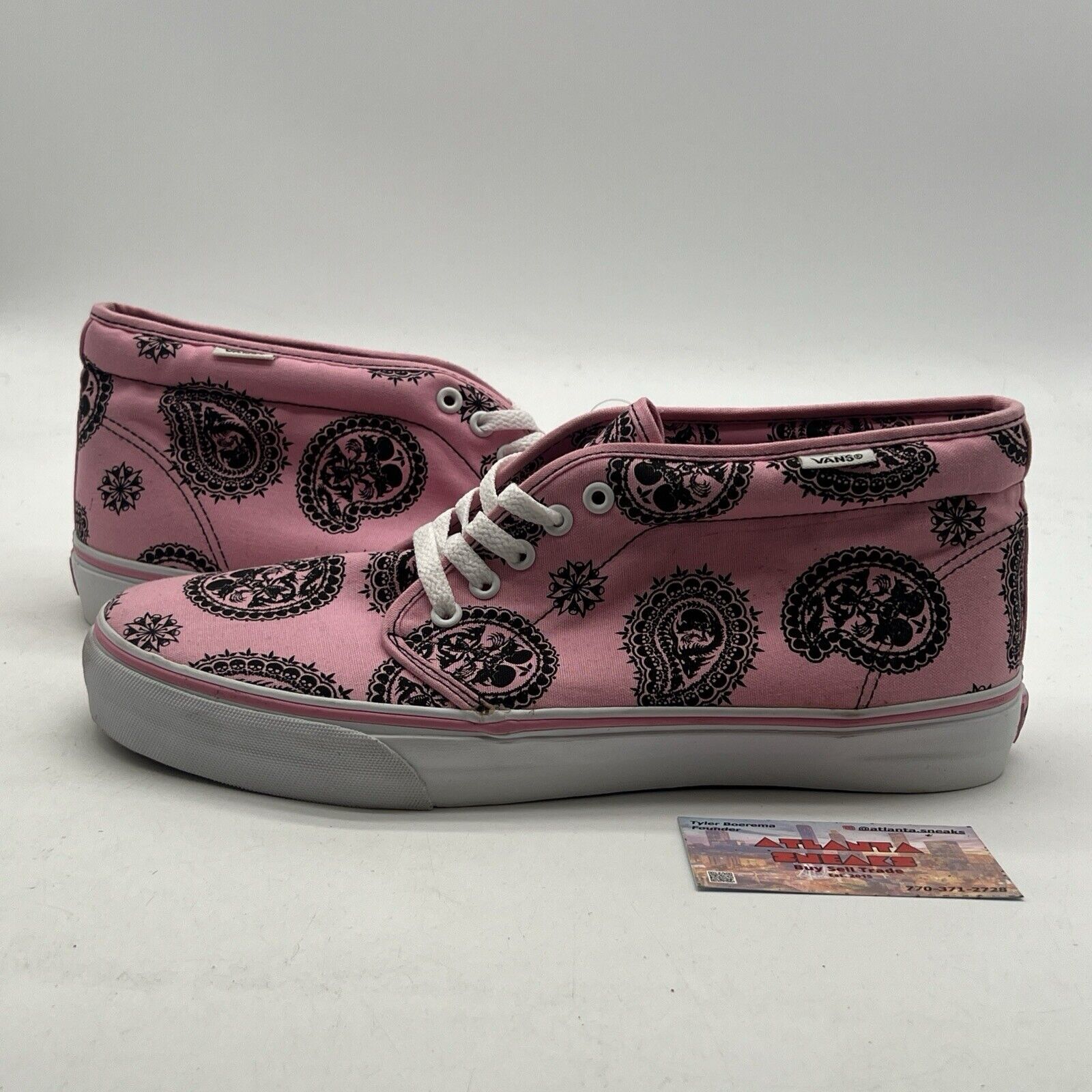 Size 12 - Vans Pink Old Skool Mid Canvas Skate Pink Paisley ￼