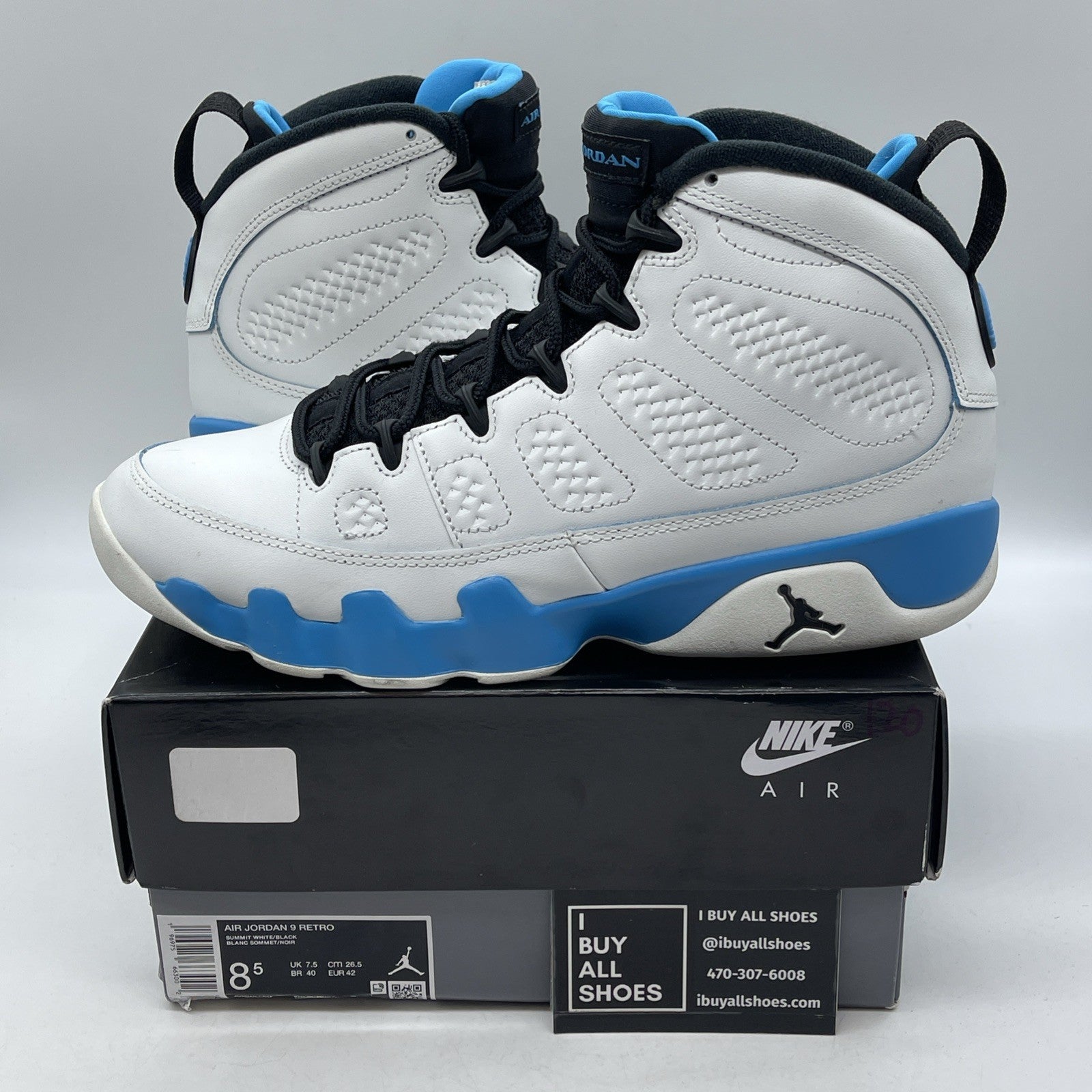 Size 8.5 - Air Jordan 9 Retro 2024 Powder Blue (FQ8992-101)