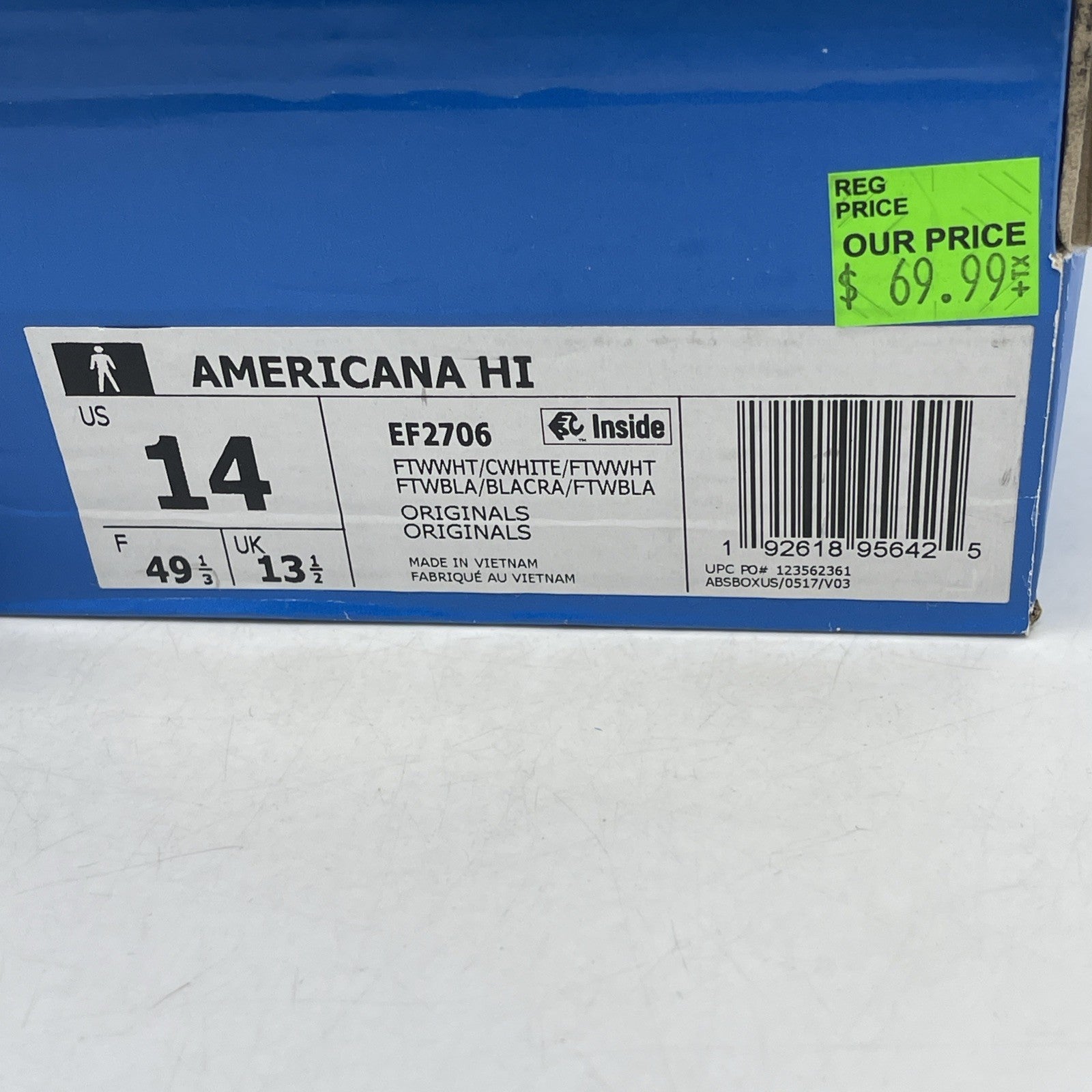 Size 14 - adidas Americana HI White (EF2706)