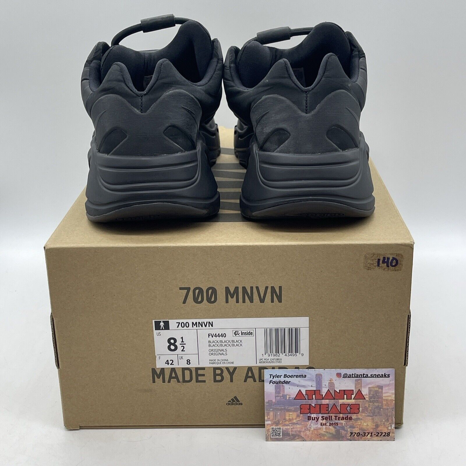 Size 8.5 - adidas Yeezy Boost 700 MNVN Triple Black Suede Leather (FV4440)