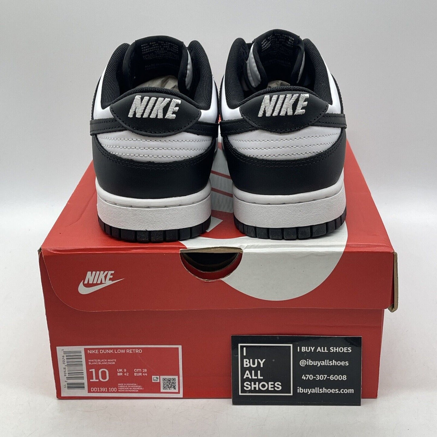 Size 10 - Nike Dunk Low Black White Suede Leather (DD1391-100)