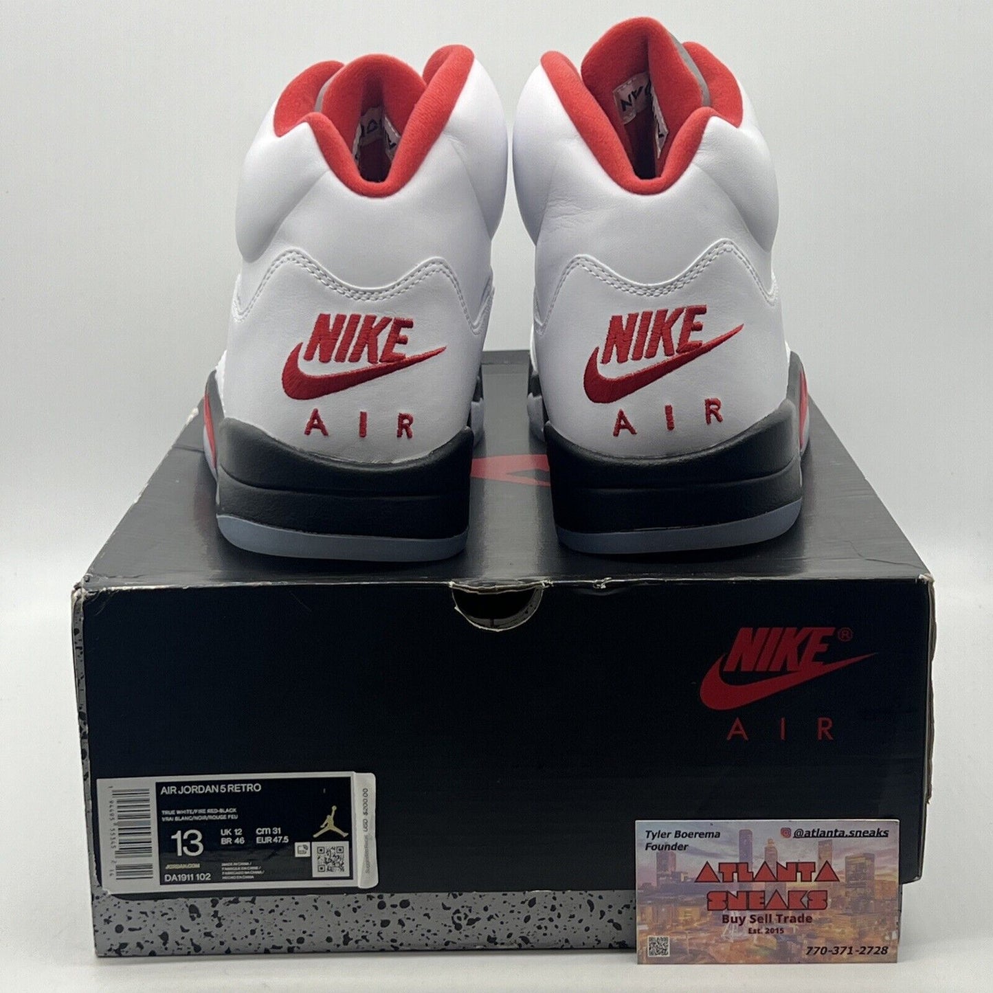 Size 13 - Jordan 5 Retro Mid Fire Red White Black Leather Icey (DA1911-102)