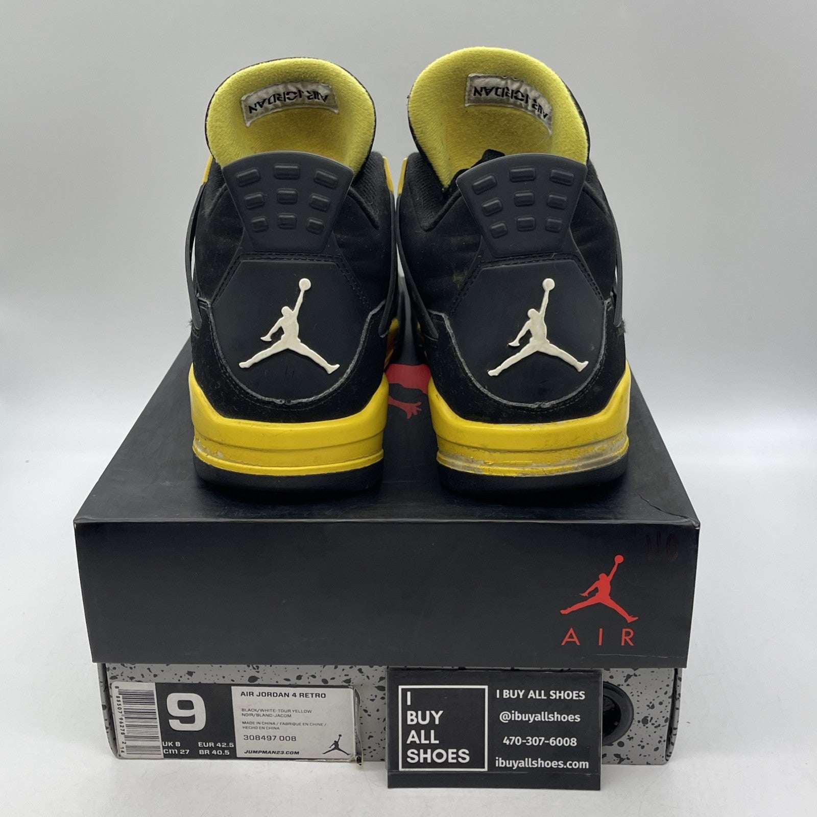 Size 9 - Air Jordan 4 Retro Low Thunder (308497-008)