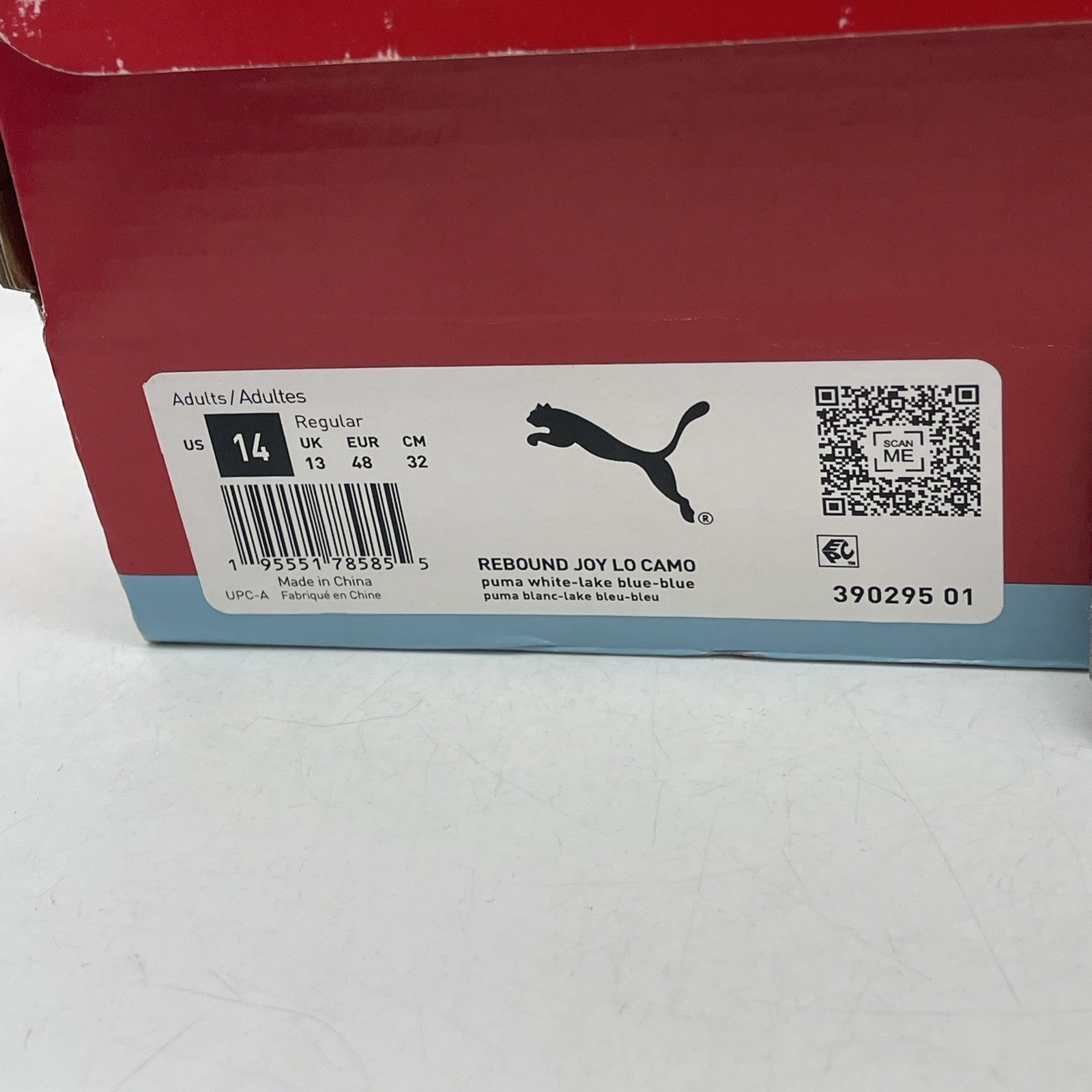 Size 14 - Puma Rebound Joy Low Lake Blue Camo (390295-01)
