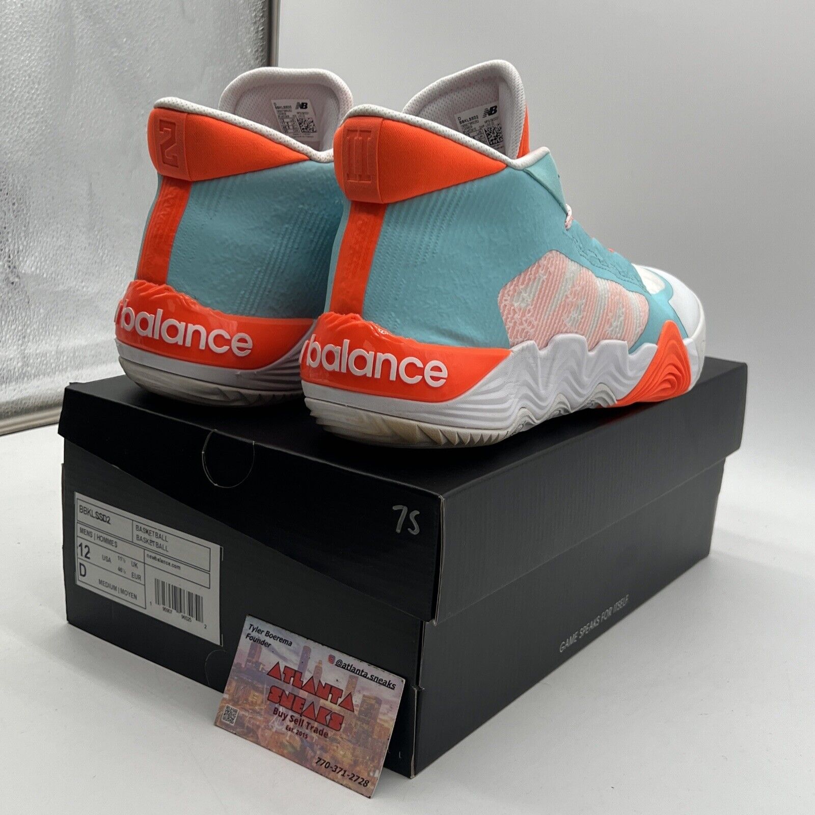 Size 12 - New Balance KAWHI 2 Clippers White Aqua Orange (BBKLSSD2)