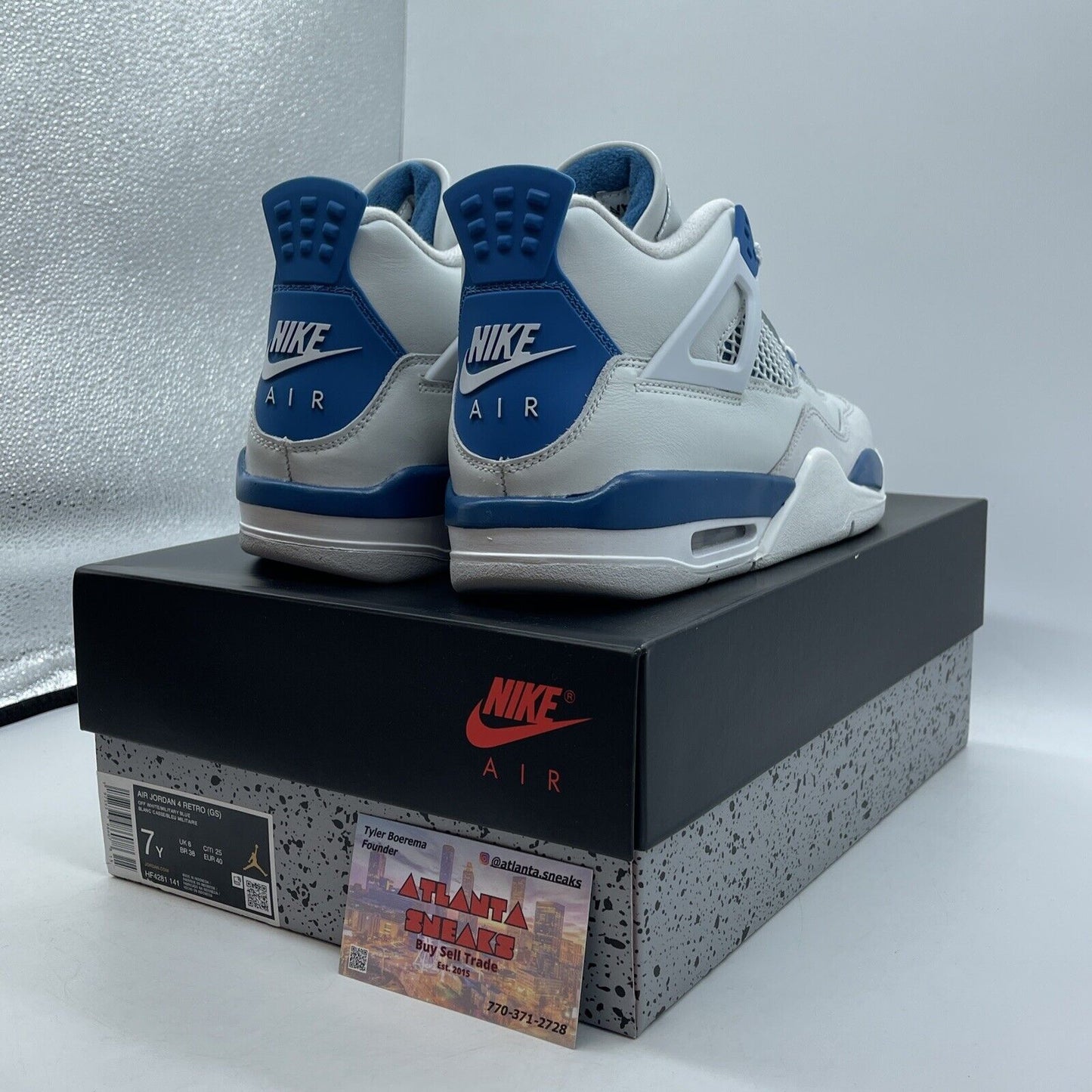 Size 7Y - Air Jordan 4 Retro Military Blue Industrial Blue 2024 GS (HF4281-141)