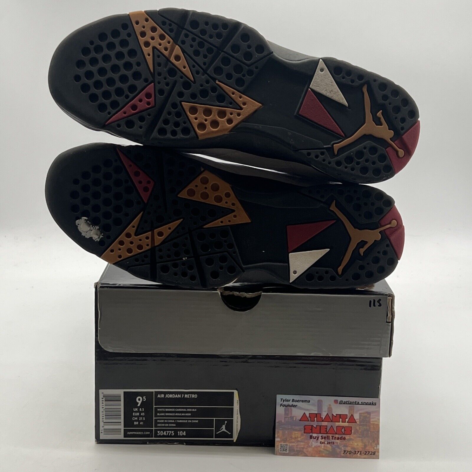 Size 9.5 - Air Jordan 7 Retro 2011 Cardinal (304775-104)