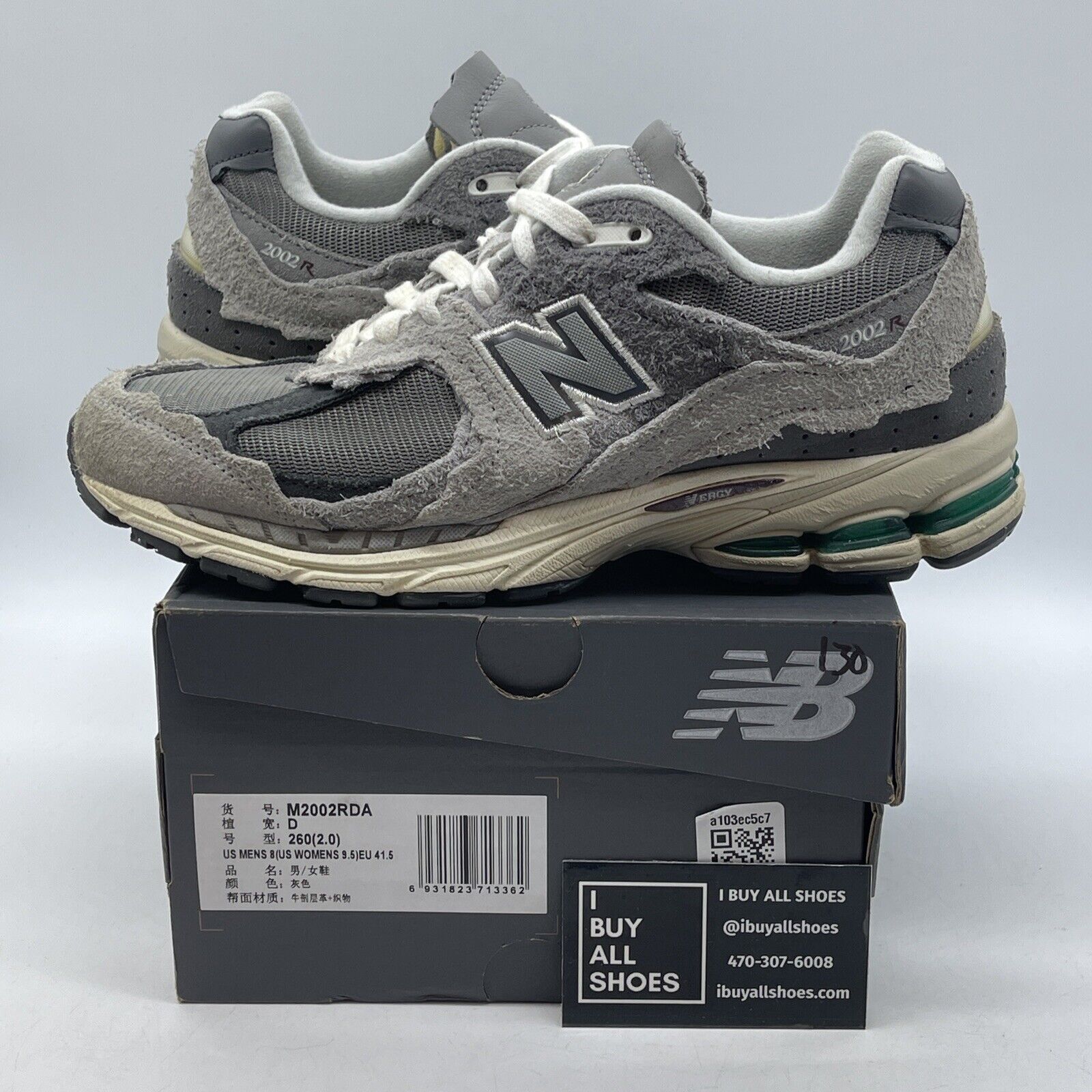 Size 8 - New Balance 2002R Protection Pack - Rain Cloud Grey Suede (M2002RDA)