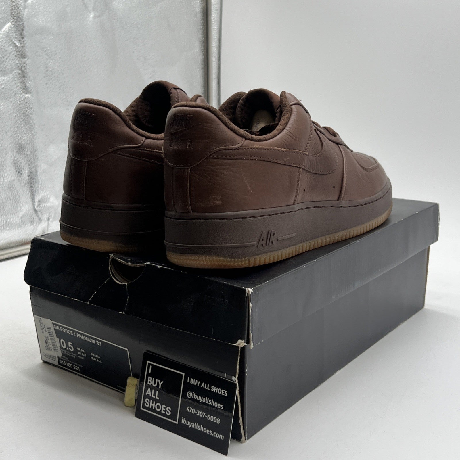 Size 10.5 - Nike Air Force 1 Premium 07 Brown (315180-221)