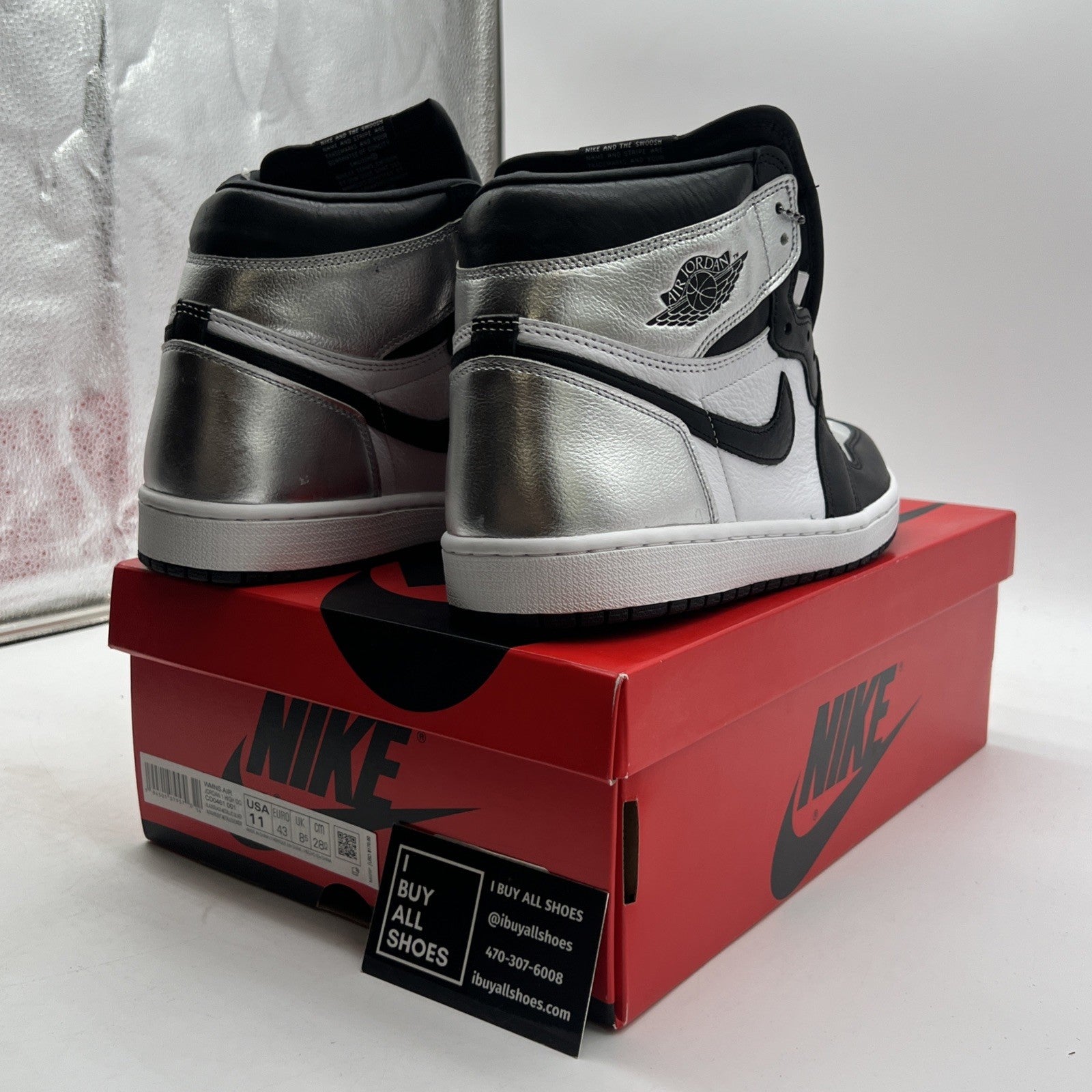 Size 11W - Air Jordan 1 High OG Metallic Silver (CD0461-001)