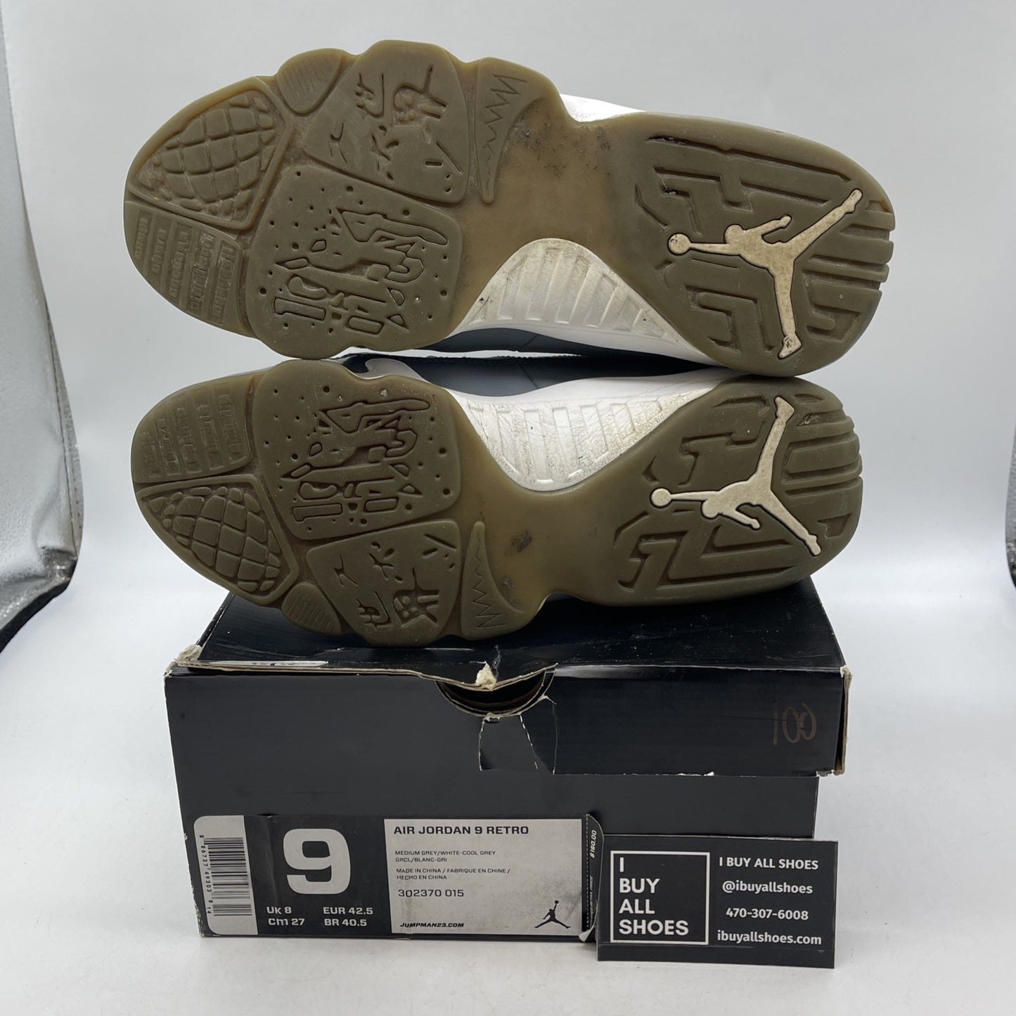 Size 9 - Air Jordan 9 Retro 2012 Cool Grey (302370-015)
