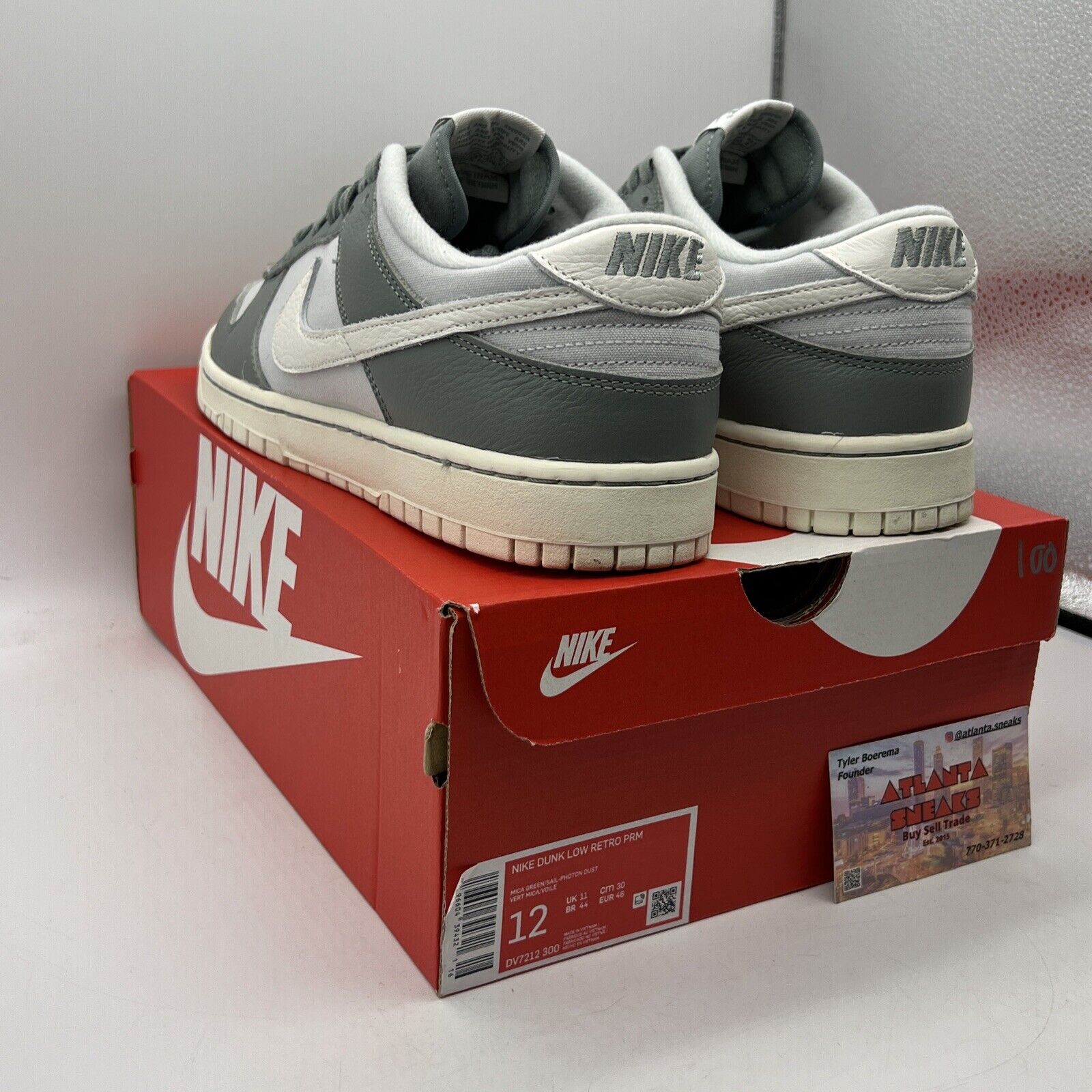 Size 12 - Nike Dunk Low Mica Green White Leather (DV7212-300)