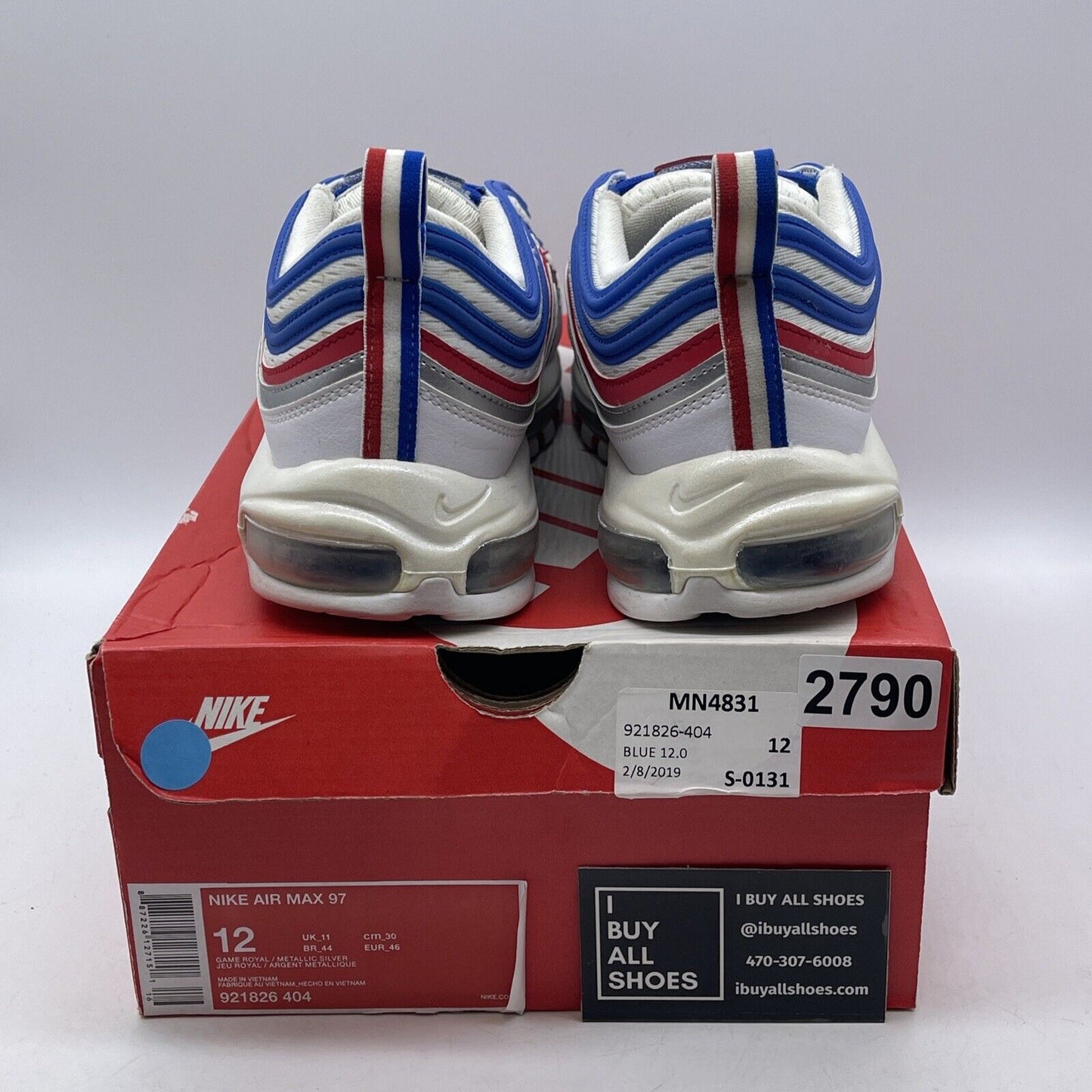 Size 12 - Nike Air Max 97 All Star Jersey Red Blue White Suede (921826-404)