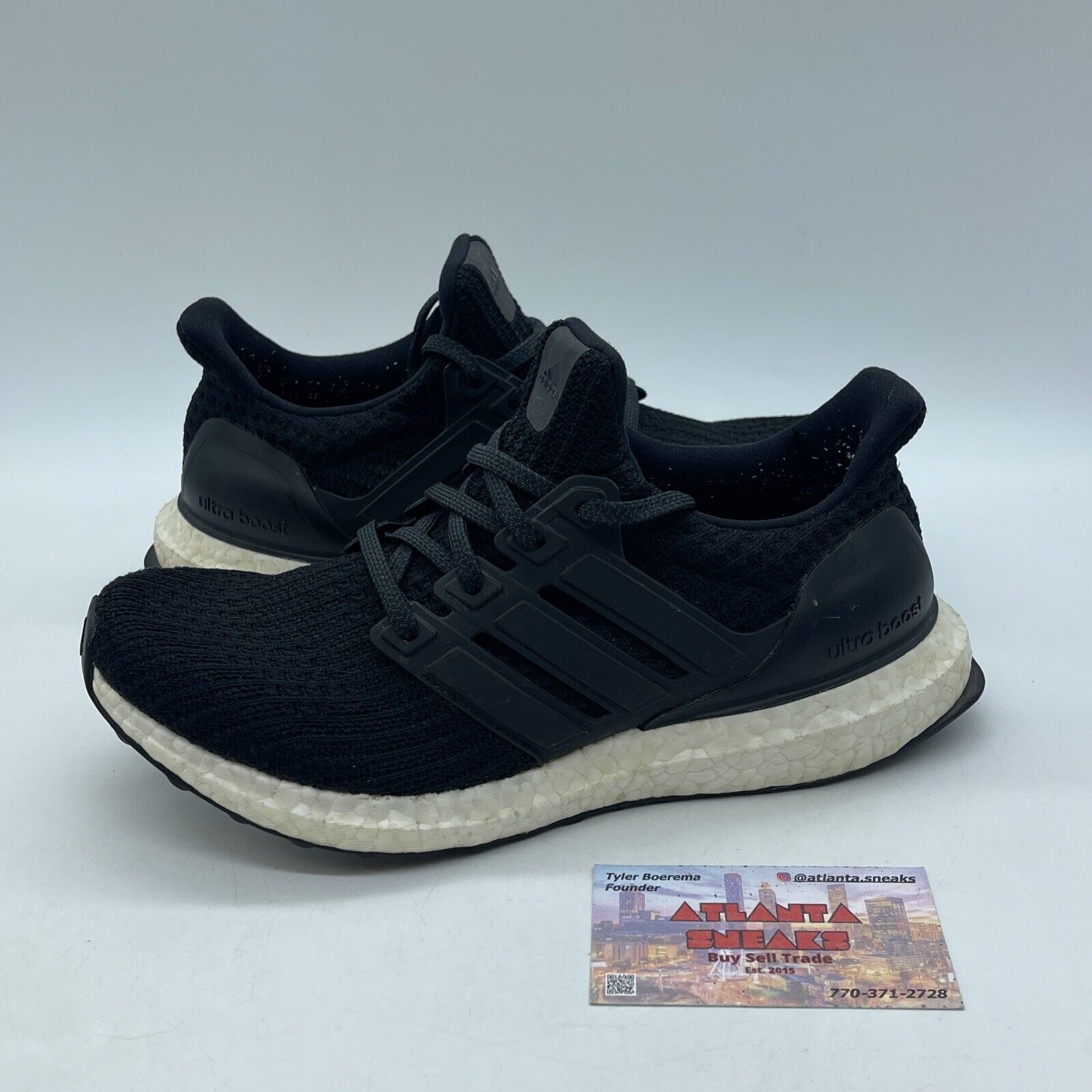 Size 7W - adidas UltraBoost 4.0 Core Black White Suede Leather (BB6149)