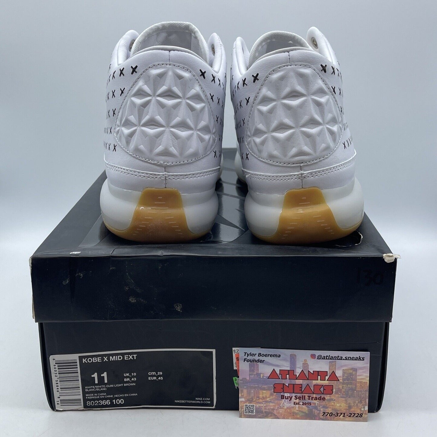Size 11 - Nike Kobe 10 EXT Mid White Gum Gold Leather (802366-100)