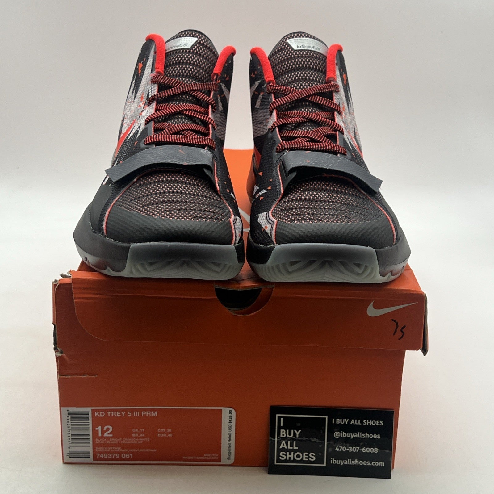 Size 12 - Nike KD Trey 5 III PRM Bright Crimson (749379-061)