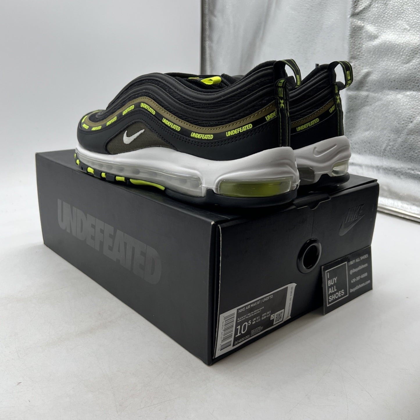 Size 10.5 - Nike Undefeated x Air Max 97 Black Volt (DC4830-001)