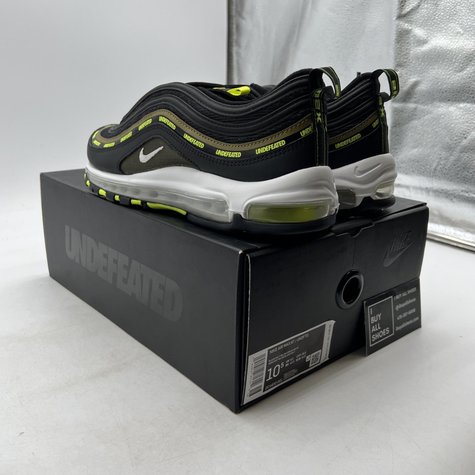 Size 10.5 - Nike Undefeated x Air Max 97 Black Volt (DC4830-001)