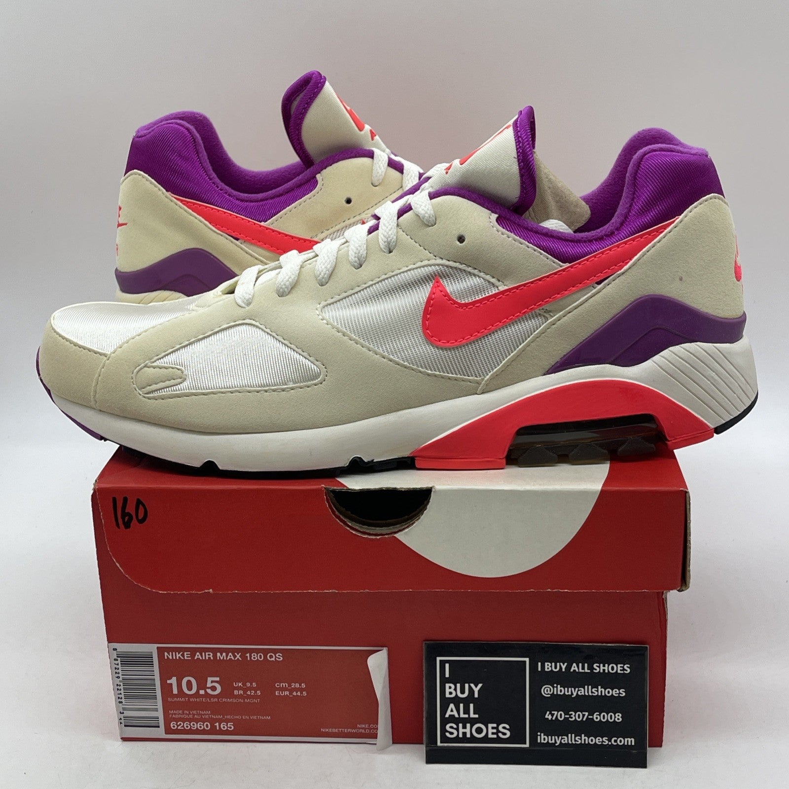 Size 10.5 - Nike Air Max 180 QS Laser Crimson (626960-165)